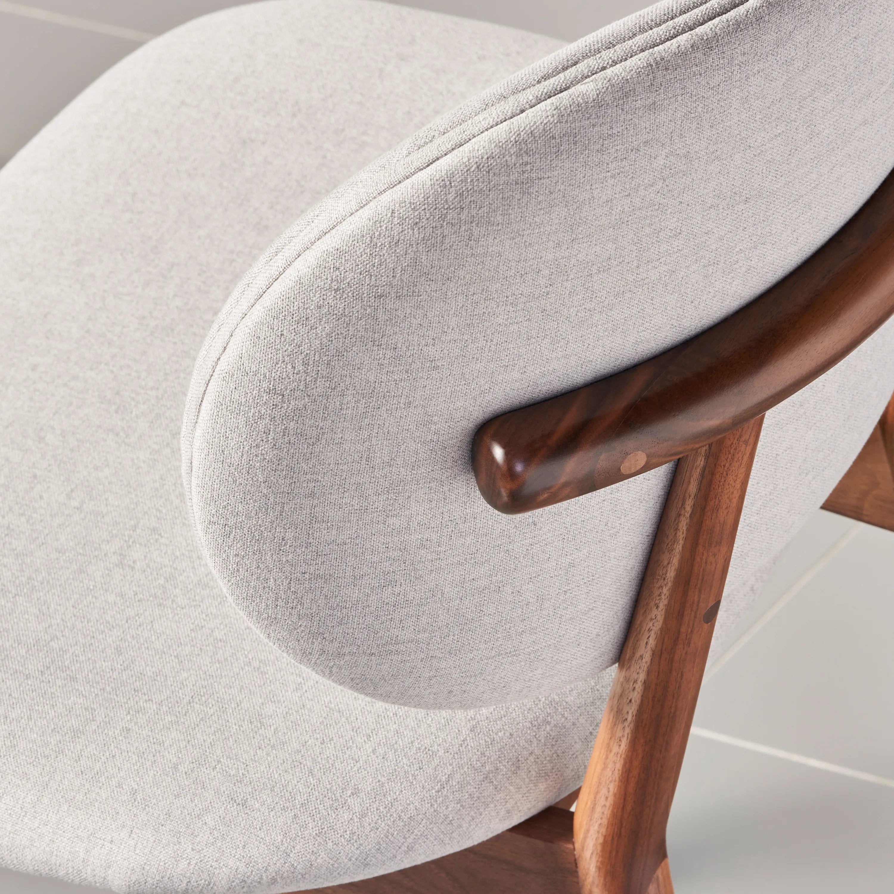 Olivia Dining Chair Dove Gray Fabric Solid American Walnut