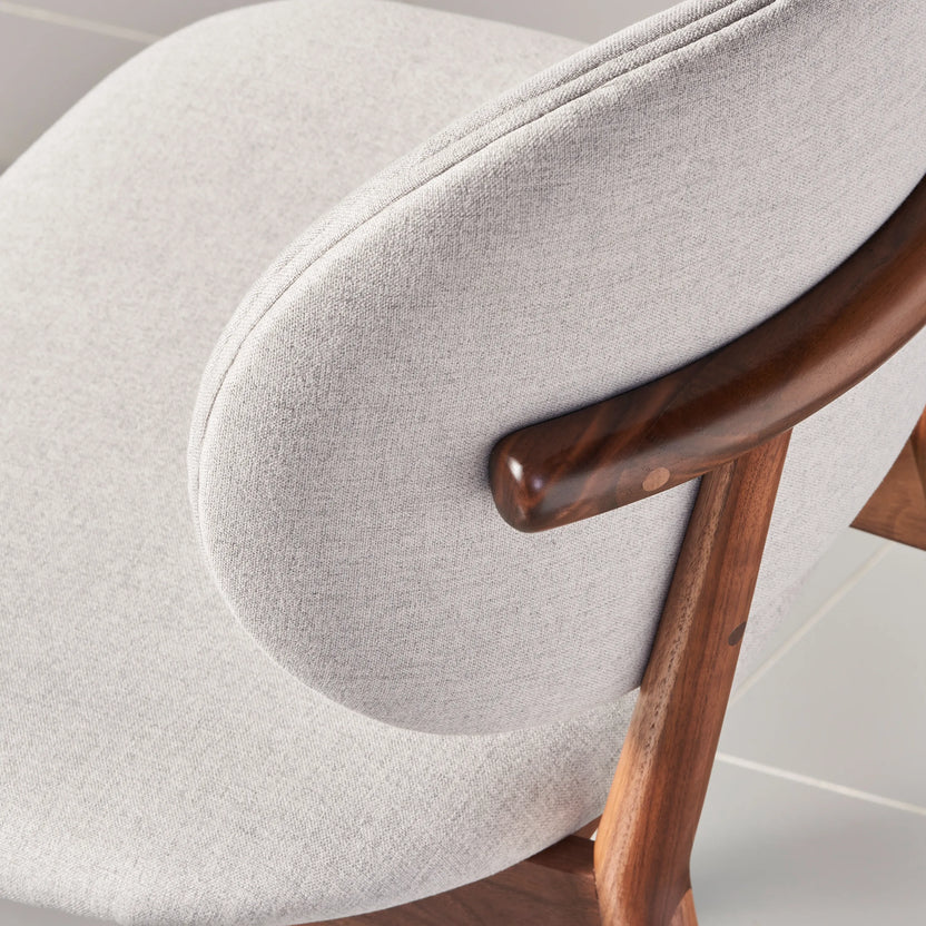 Olivia Dining Chair Dove Gray Fabric Solid American Walnut