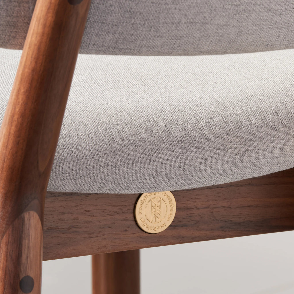 Olivia Dining Chair Dove Gray Fabric Solid American Walnut