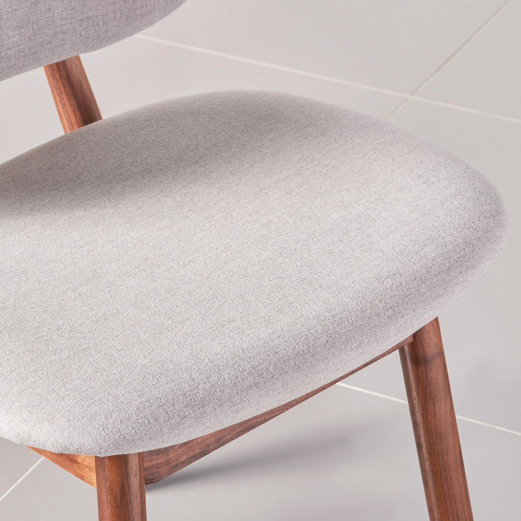 Olivia Dining Chair Dove Gray Fabric Solid American Walnut