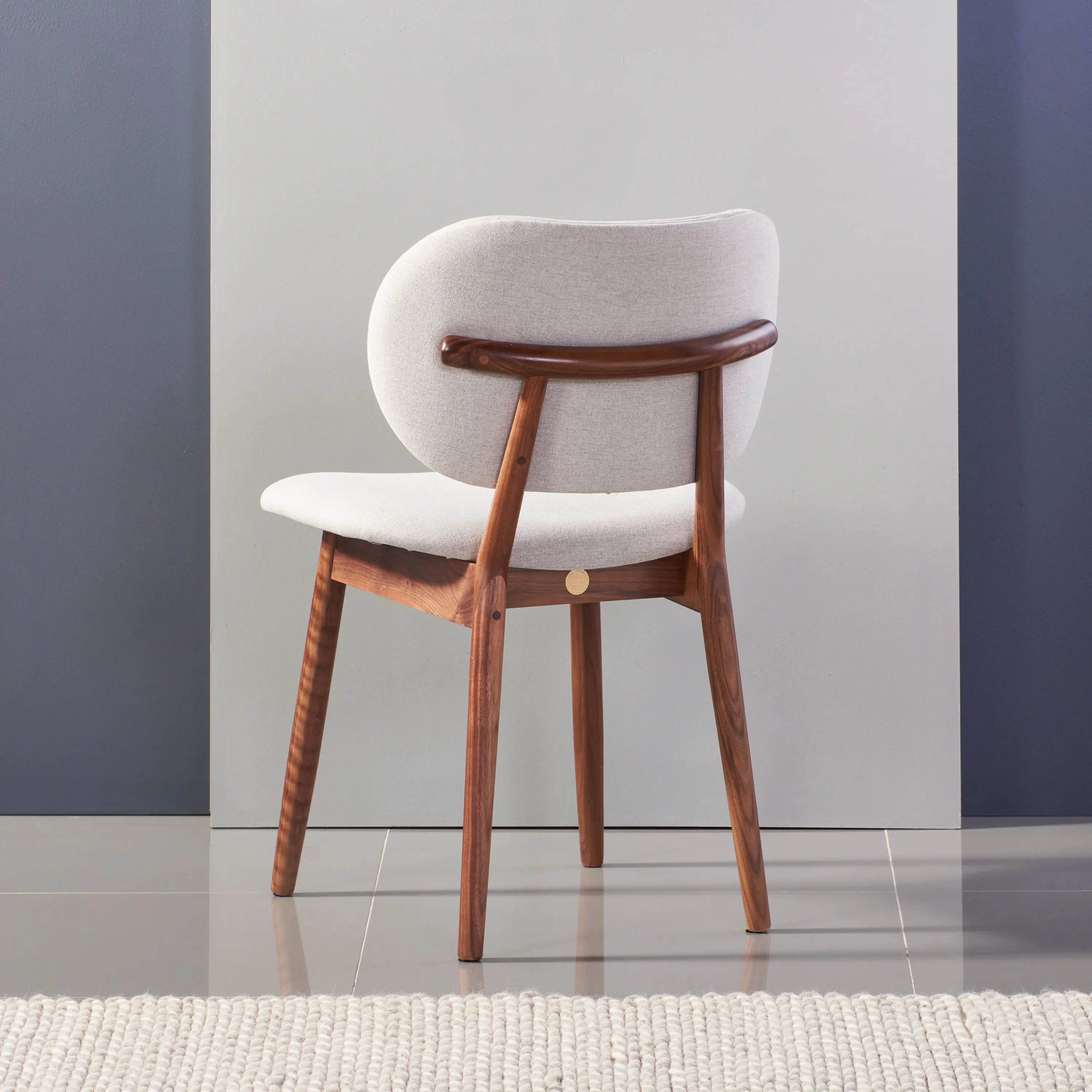 Olivia Dining Chair Dove Gray Fabric Solid American Walnut