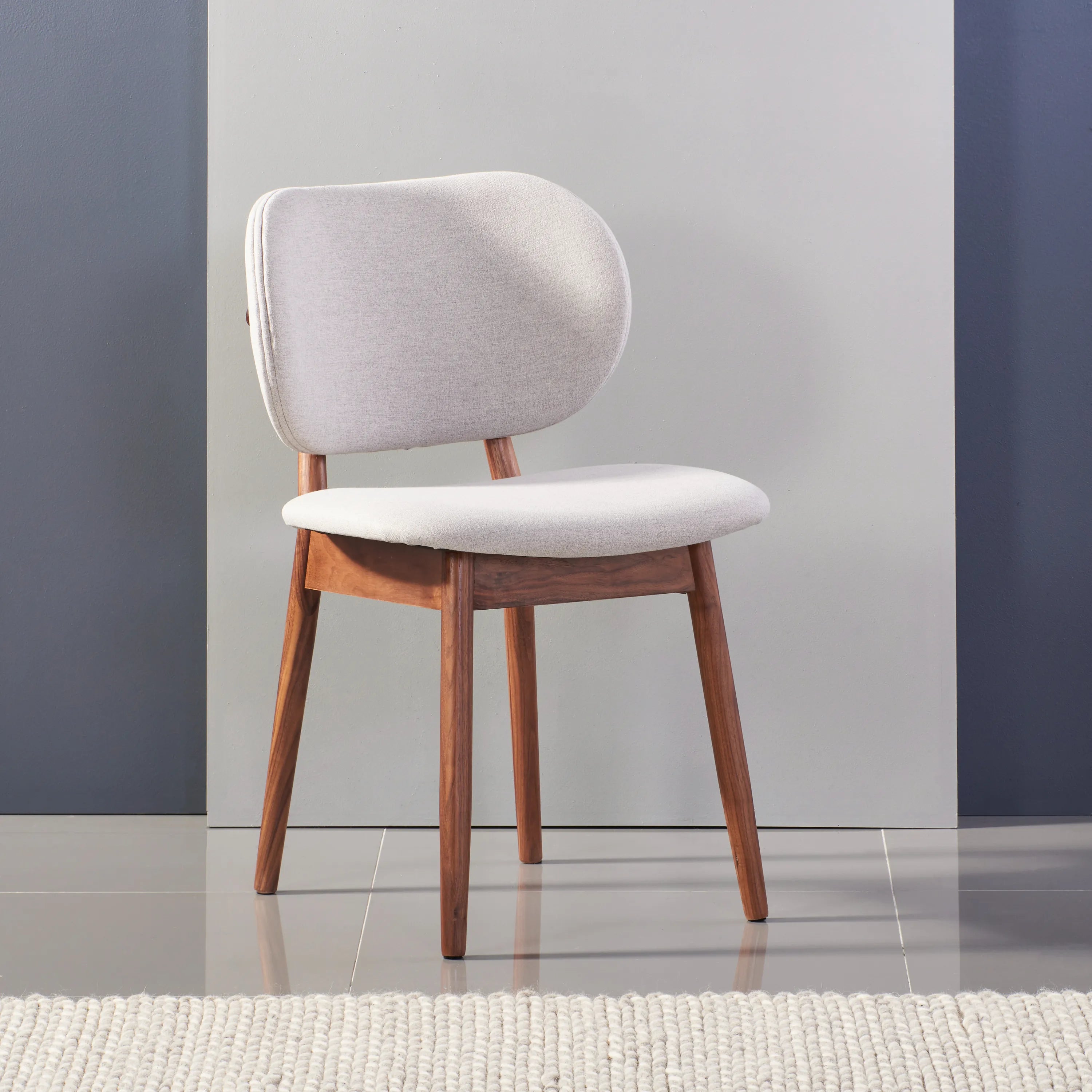 Olivia Dining Chair Dove Gray Fabric Solid American Walnut