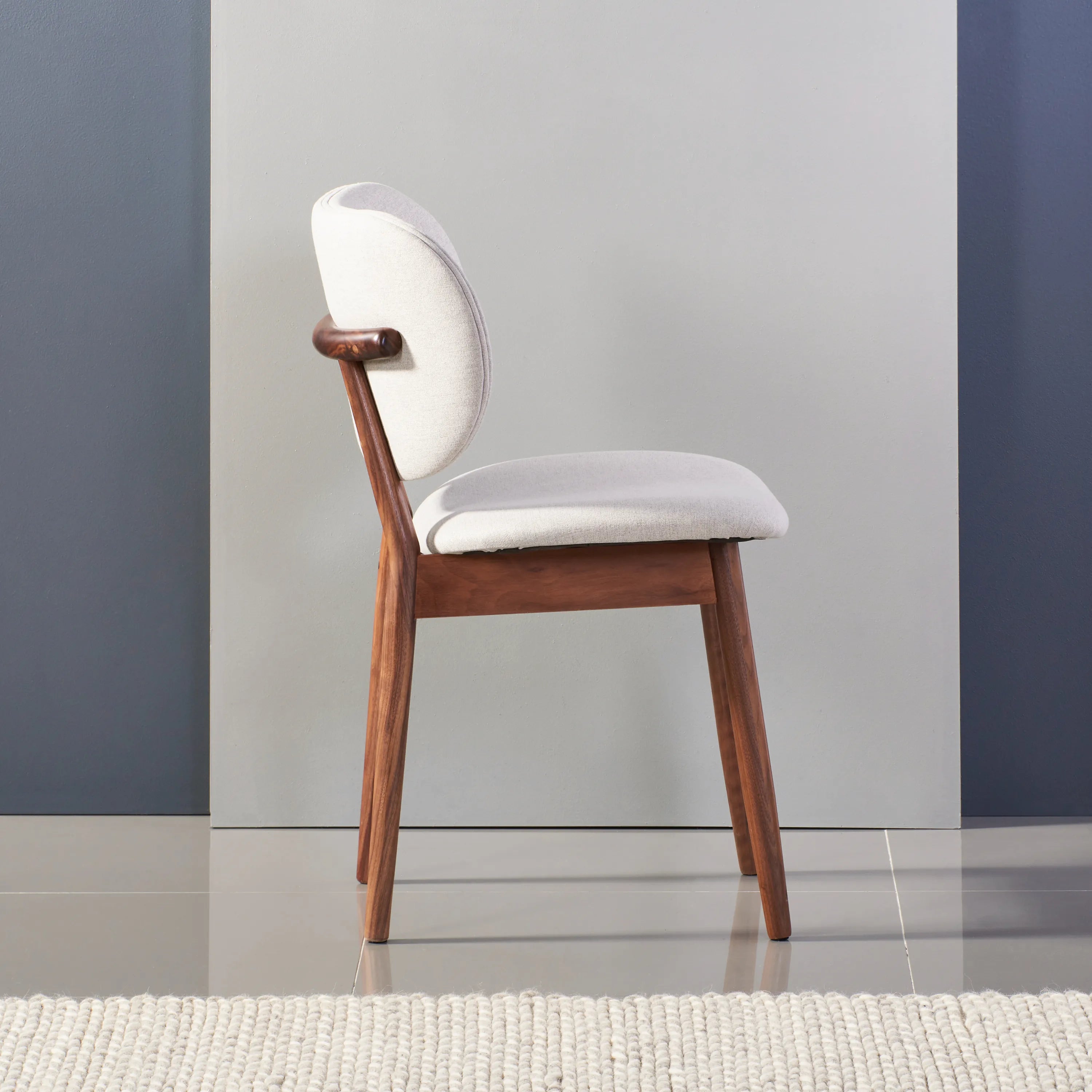 Olivia Dining Chair Dove Gray Fabric Solid American Walnut