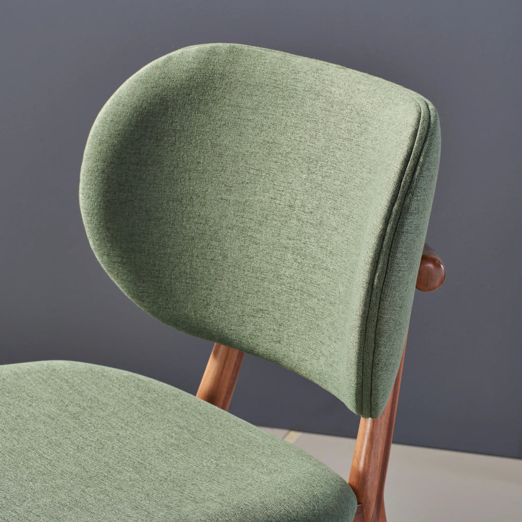 Olivia Dining Chair Forest Green Fabric Solid American Walnut