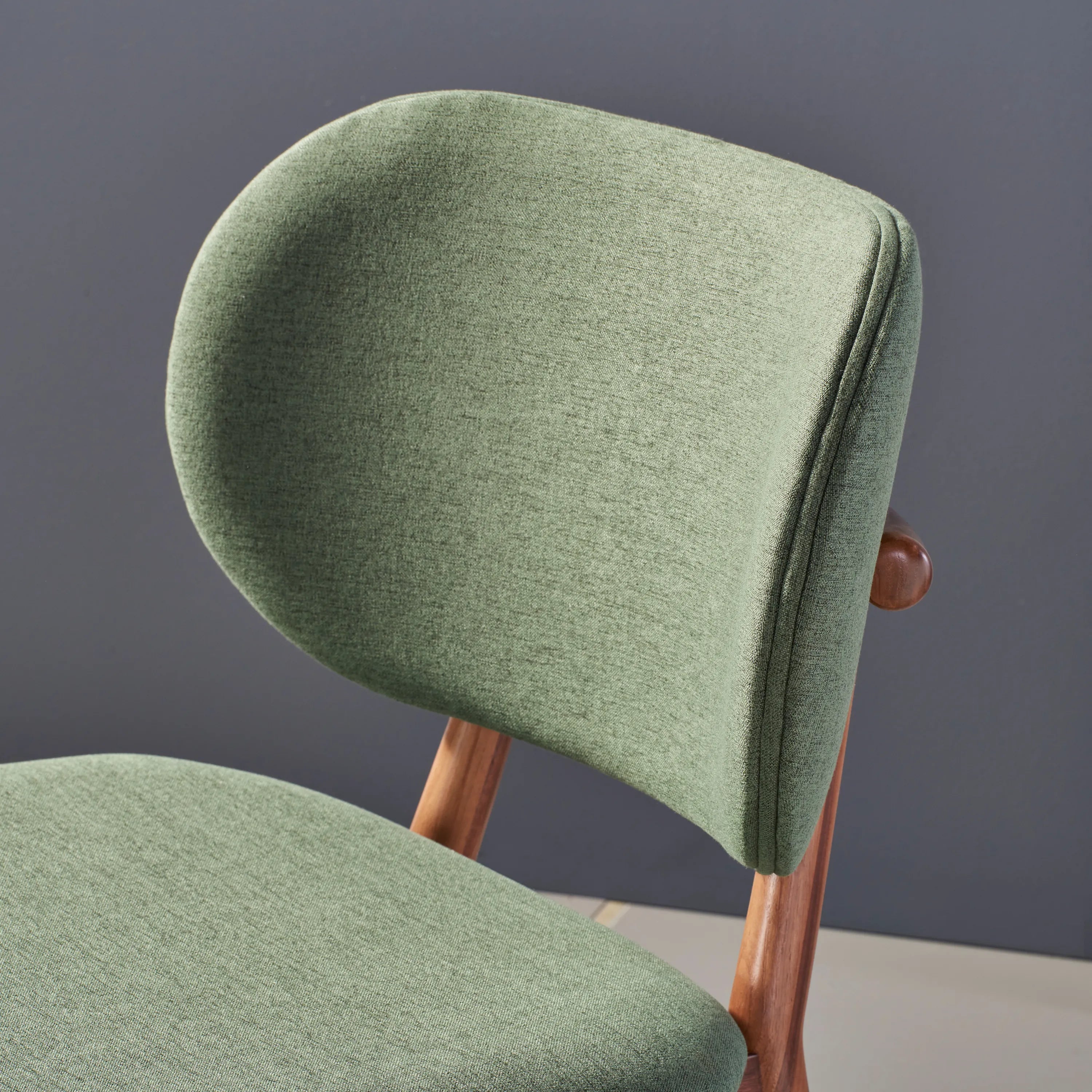 Olivia Dining Chair Forest Green Fabric Solid American Walnut