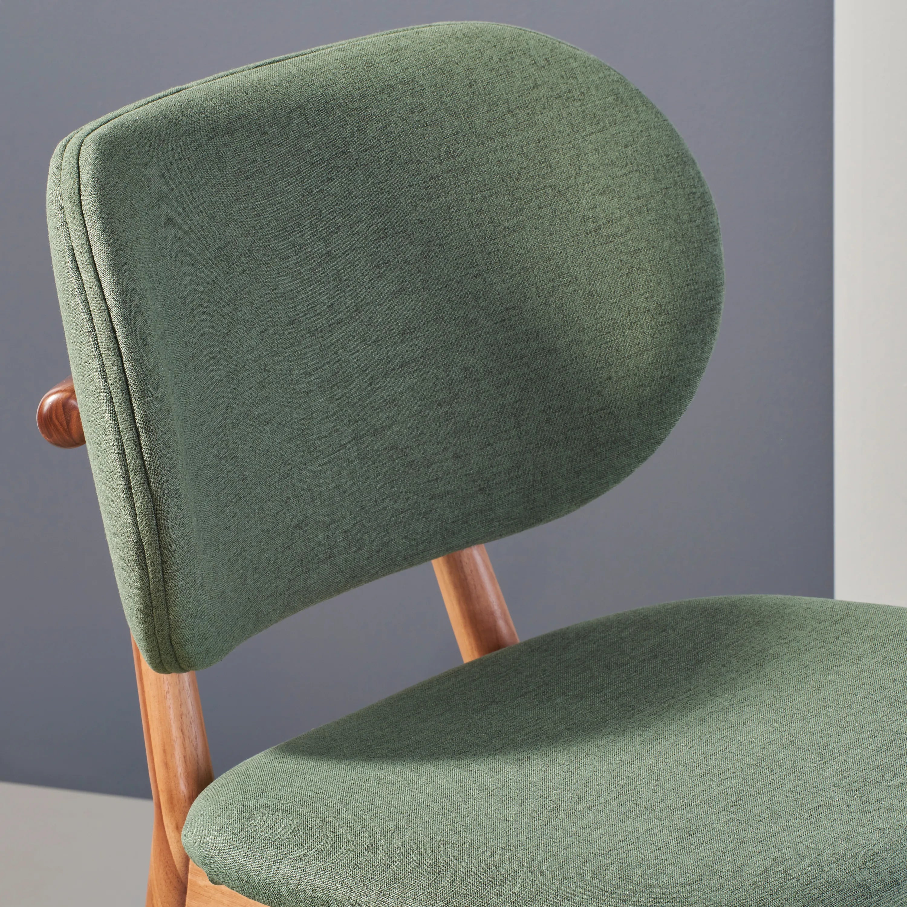 Olivia Dining Chair Forest Green Fabric Solid American Walnut