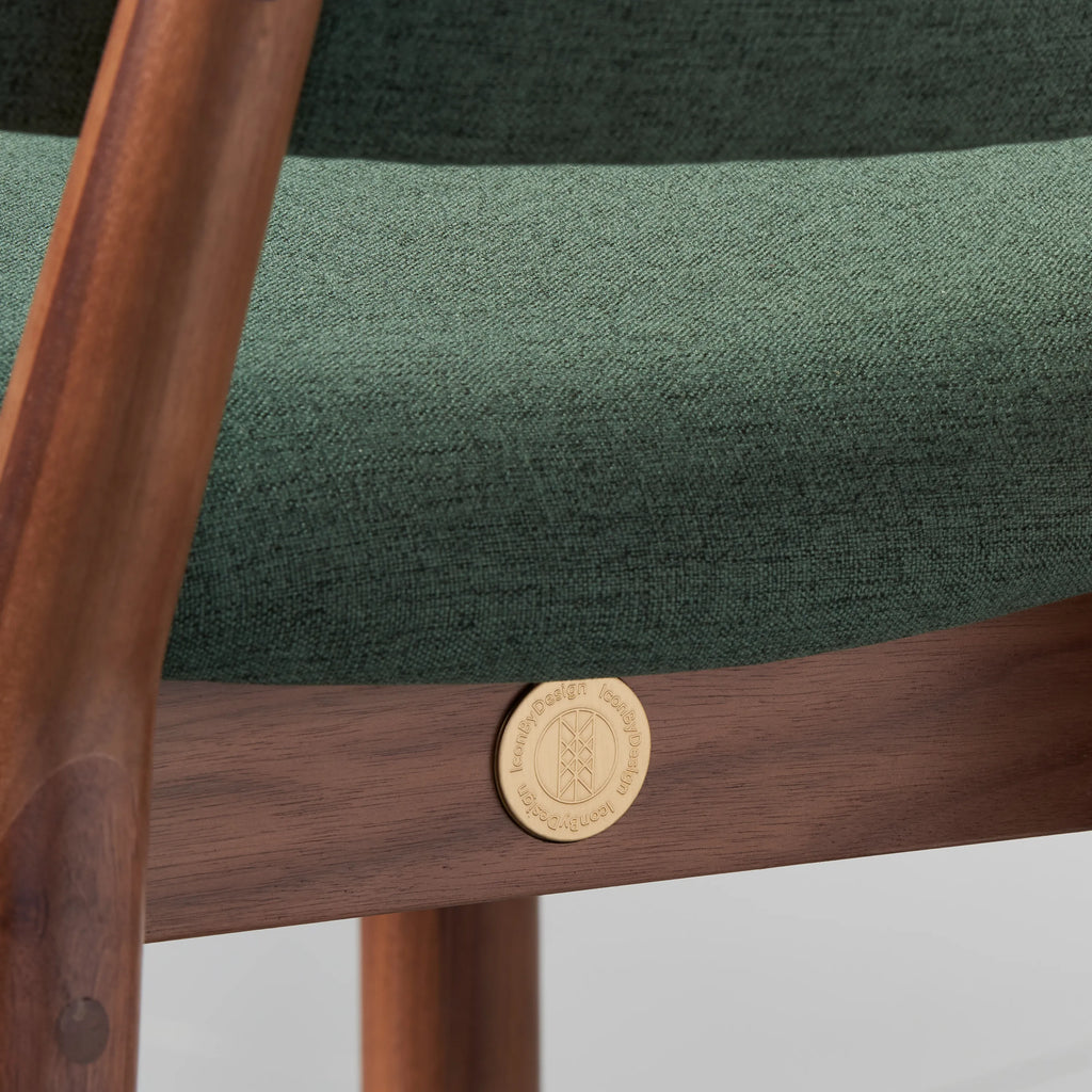 Olivia Dining Chair Forest Green Fabric Solid American Walnut