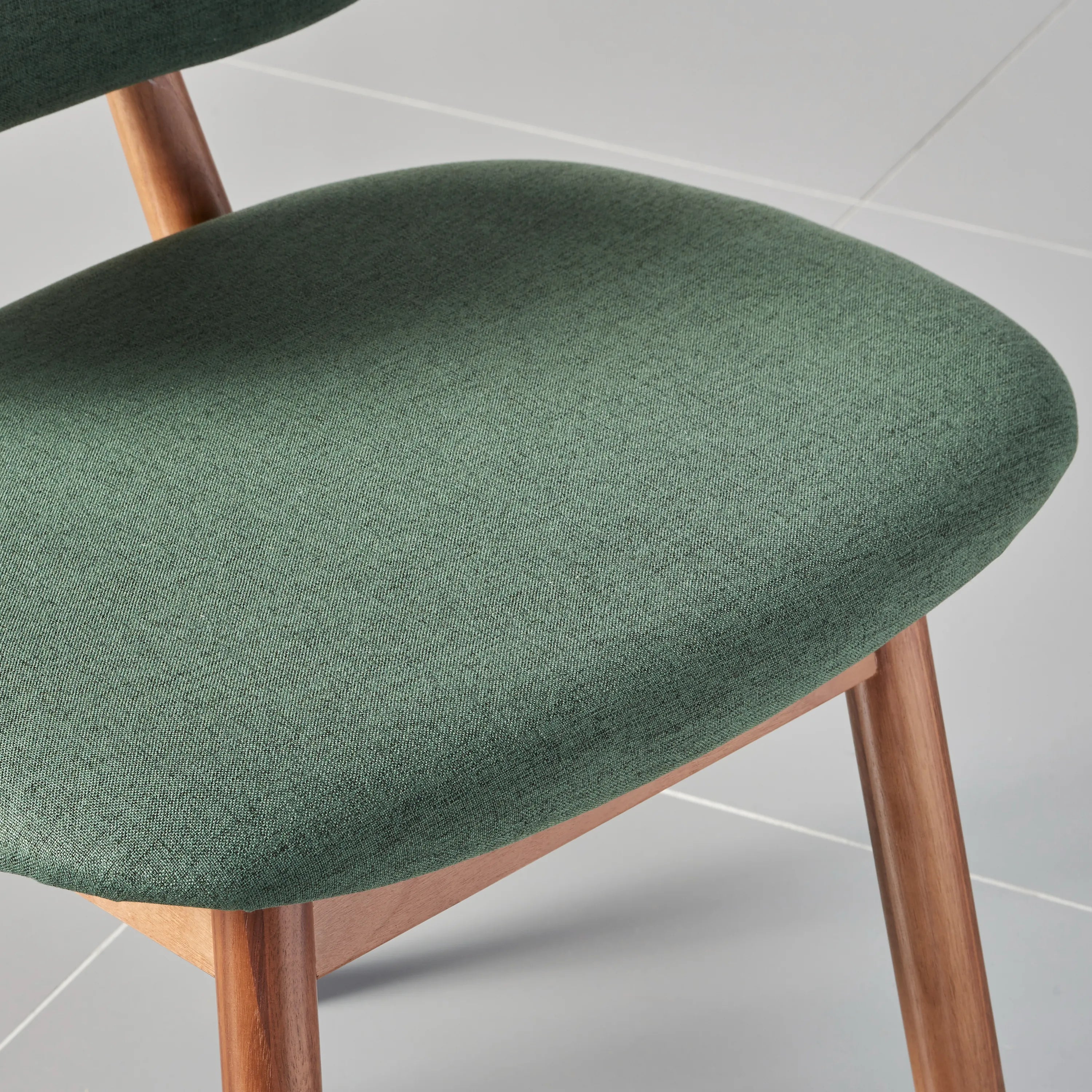 Olivia Dining Chair Forest Green Fabric Solid American Walnut