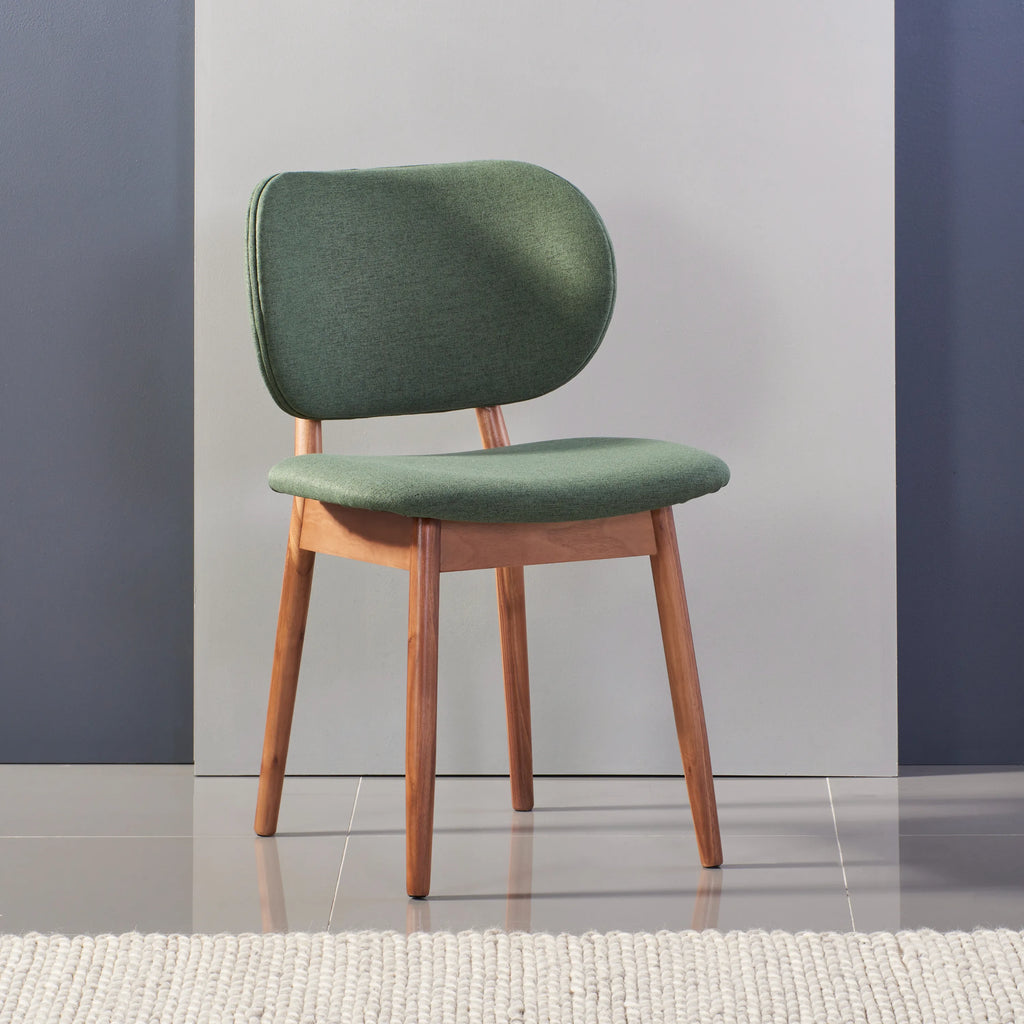 Olivia Dining Chair Forest Green Fabric Solid American Walnut