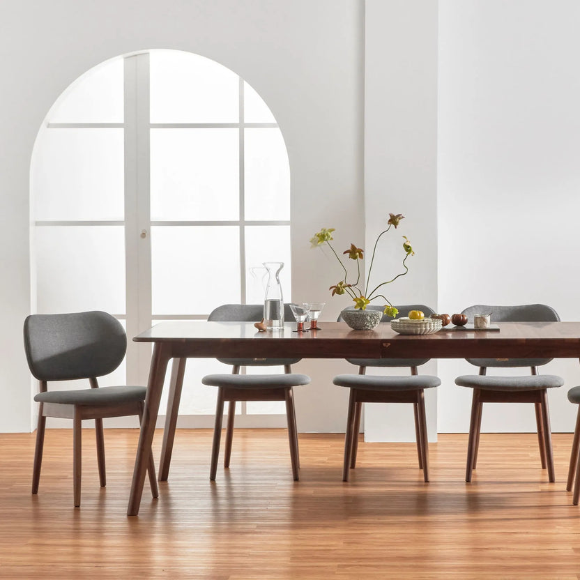 Olivia Dining Chair Graphite Gray Fabric Solid American Walnut