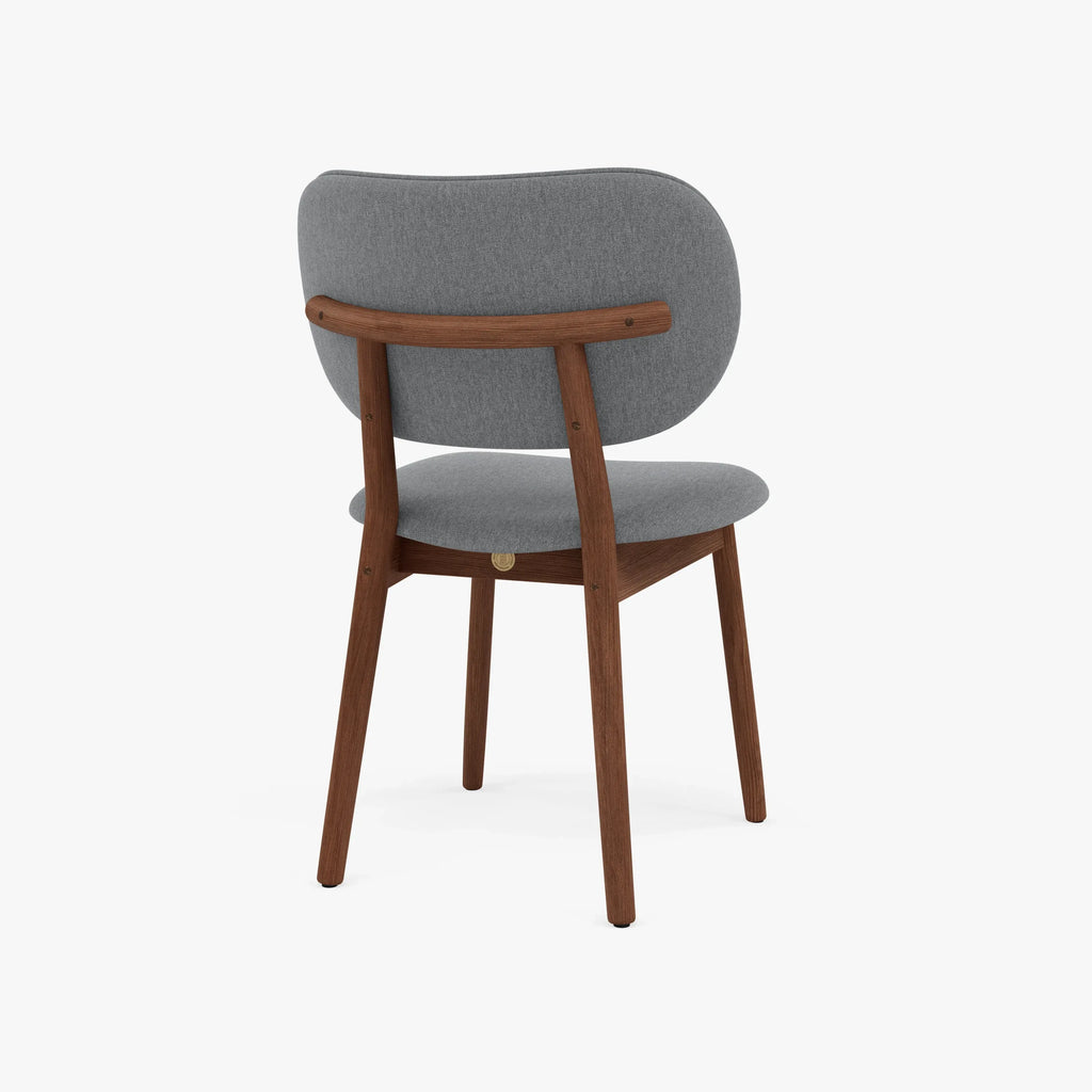 Olivia Dining Chair Graphite Gray Fabric Solid American Walnut