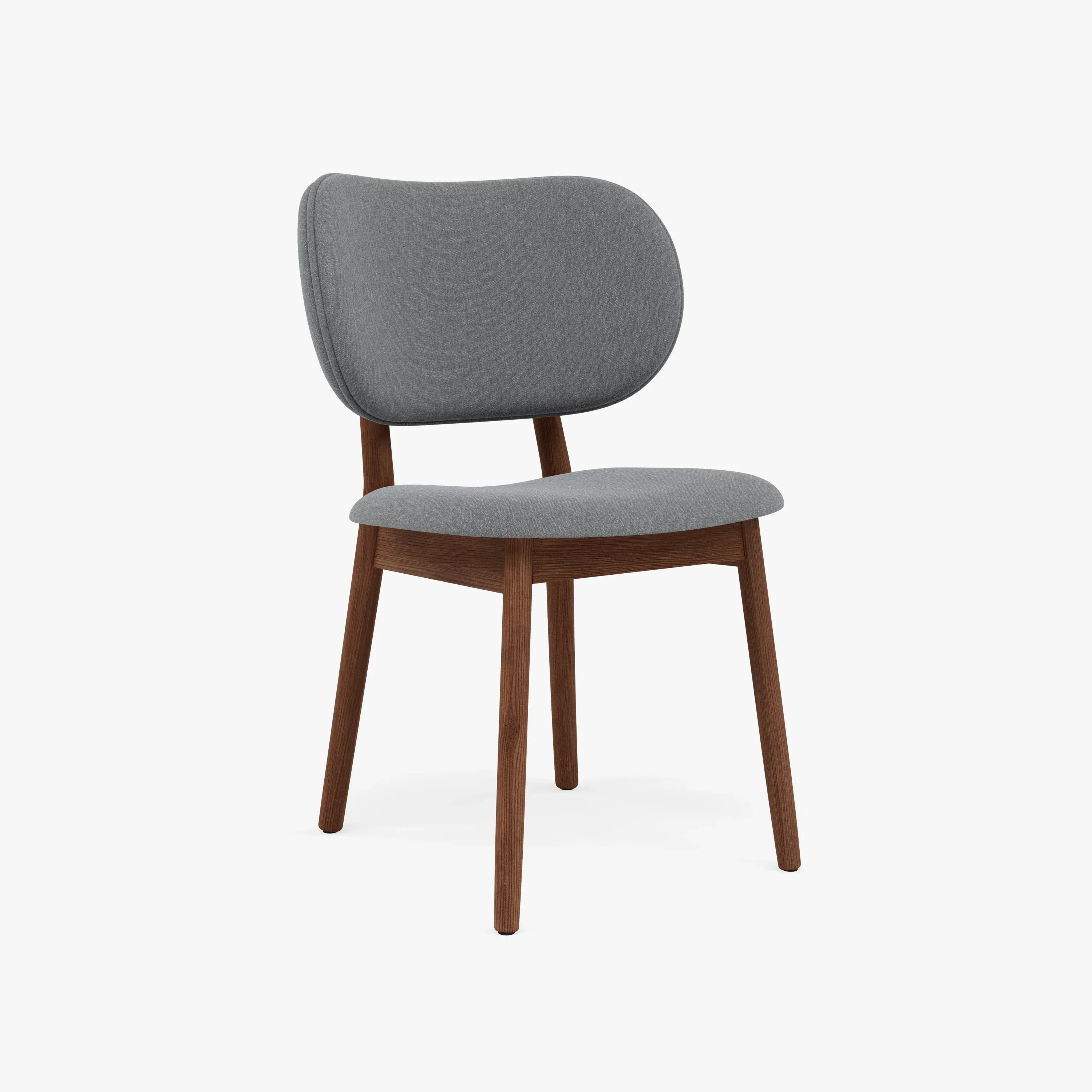 Olivia Dining Chair Graphite Gray Fabric Solid American Walnut