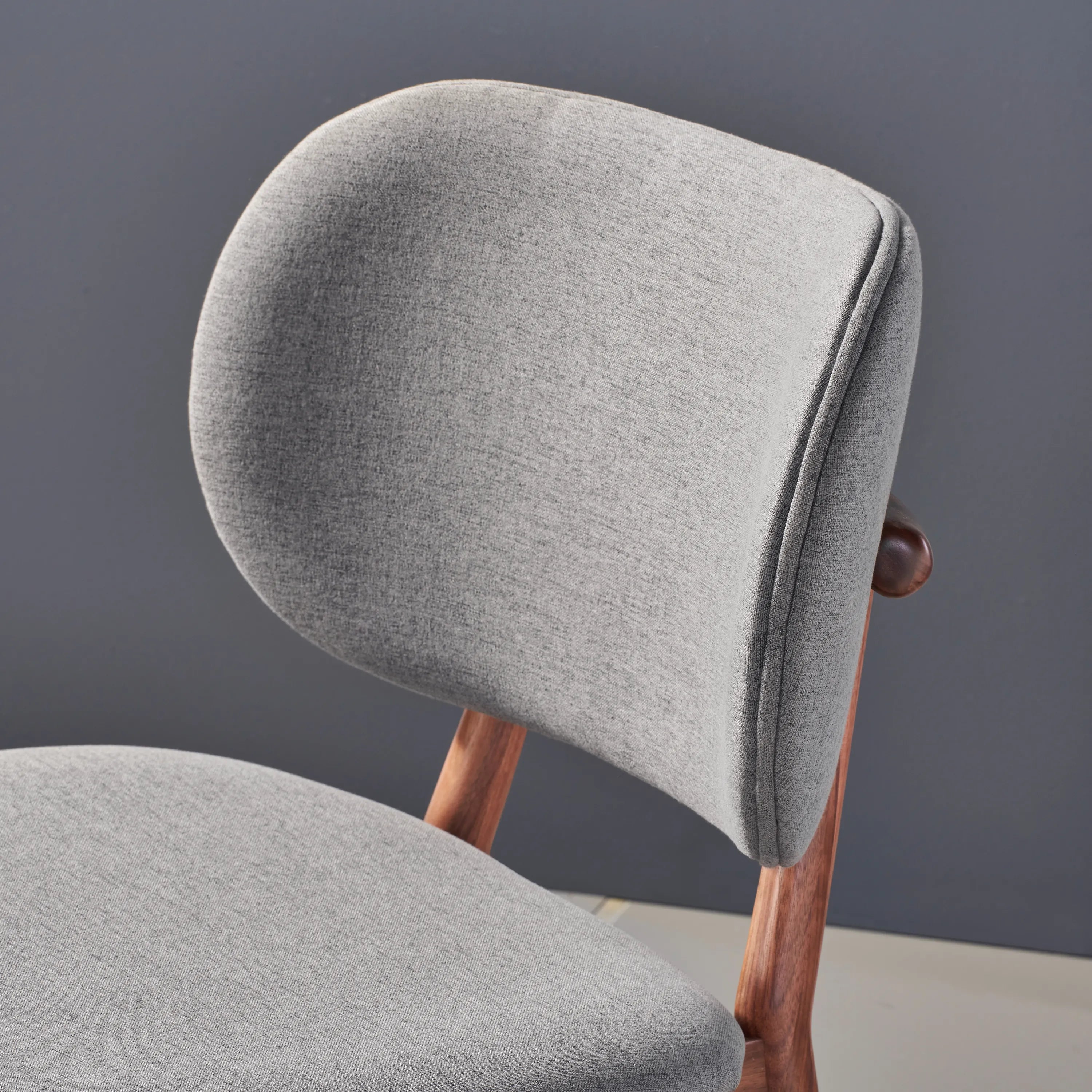 Olivia Dining Chair Graphite Gray Fabric Solid American Walnut