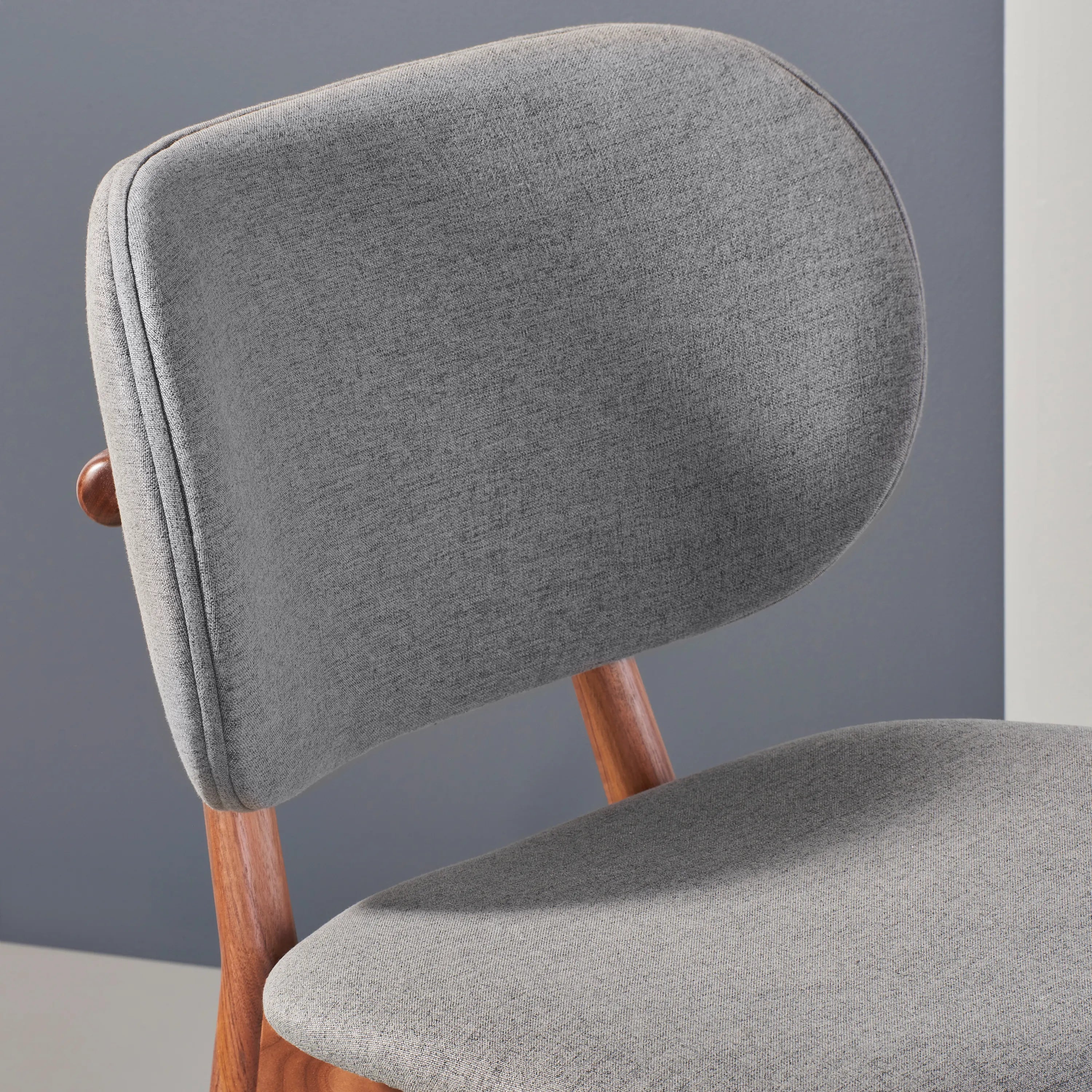 Olivia Dining Chair Graphite Gray Fabric Solid American Walnut