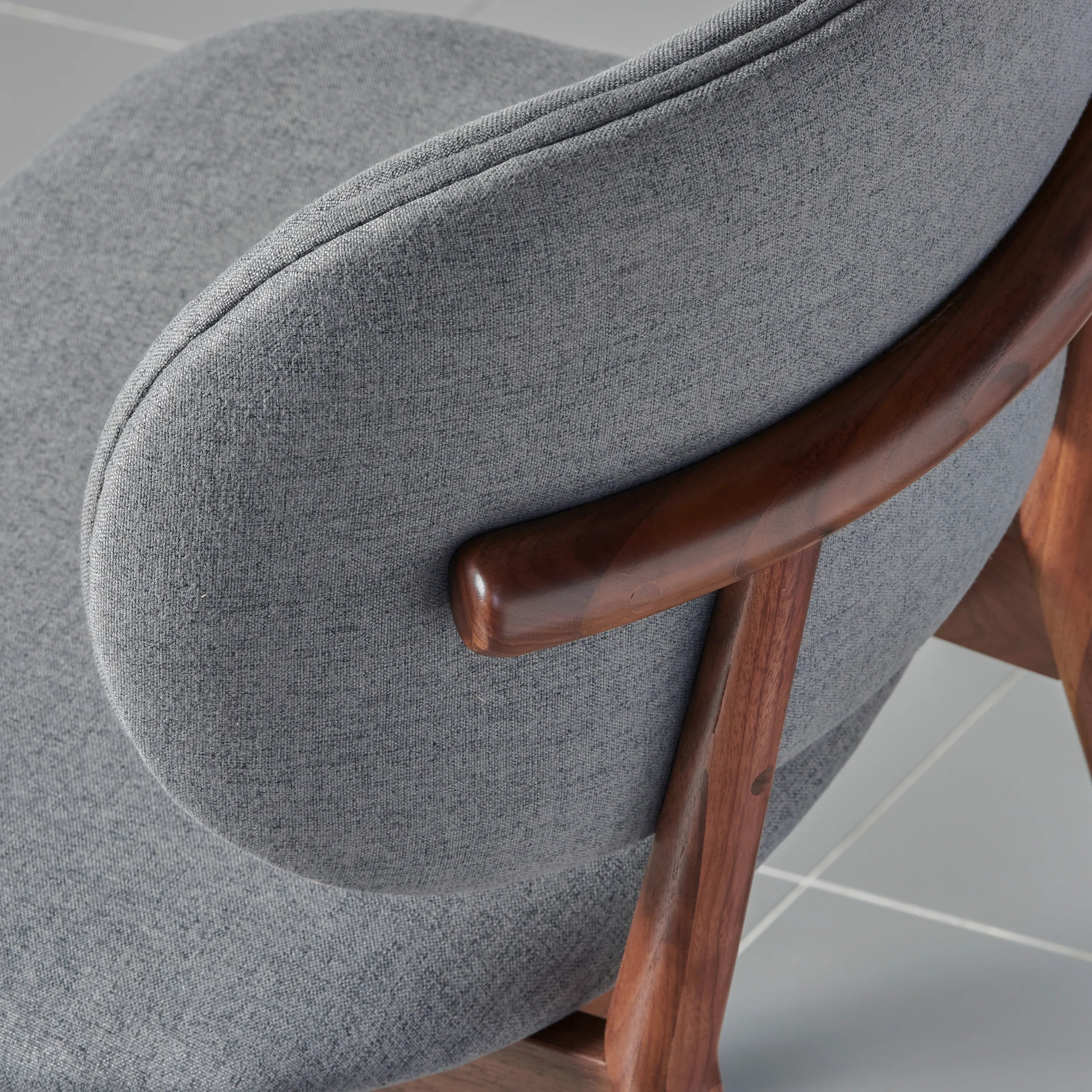 Olivia Dining Chair Graphite Gray Fabric Solid American Walnut