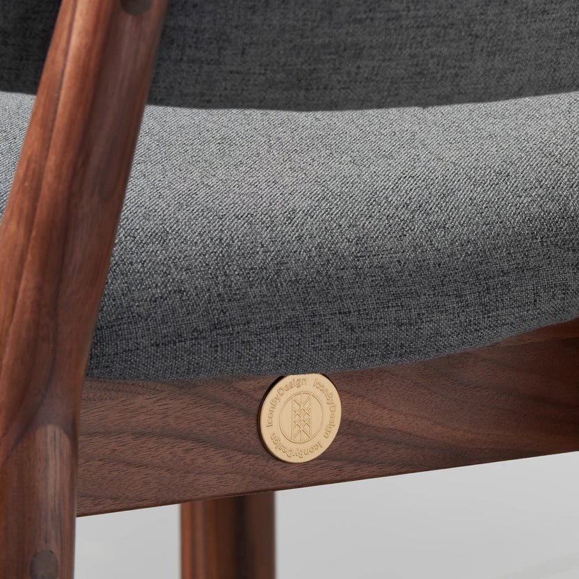 Olivia Dining Chair Graphite Gray Fabric Solid American Walnut
