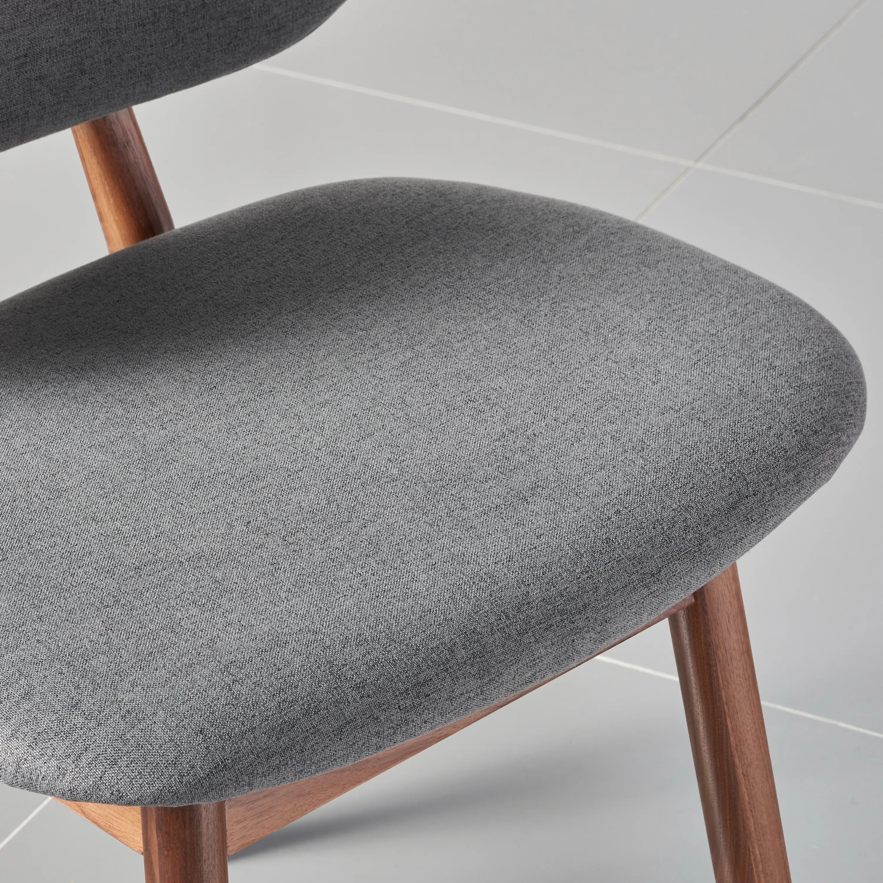 Olivia Dining Chair Graphite Gray Fabric Solid American Walnut