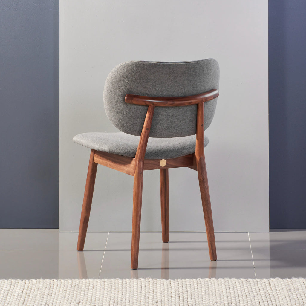 Olivia Dining Chair Graphite Gray Fabric Solid American Walnut