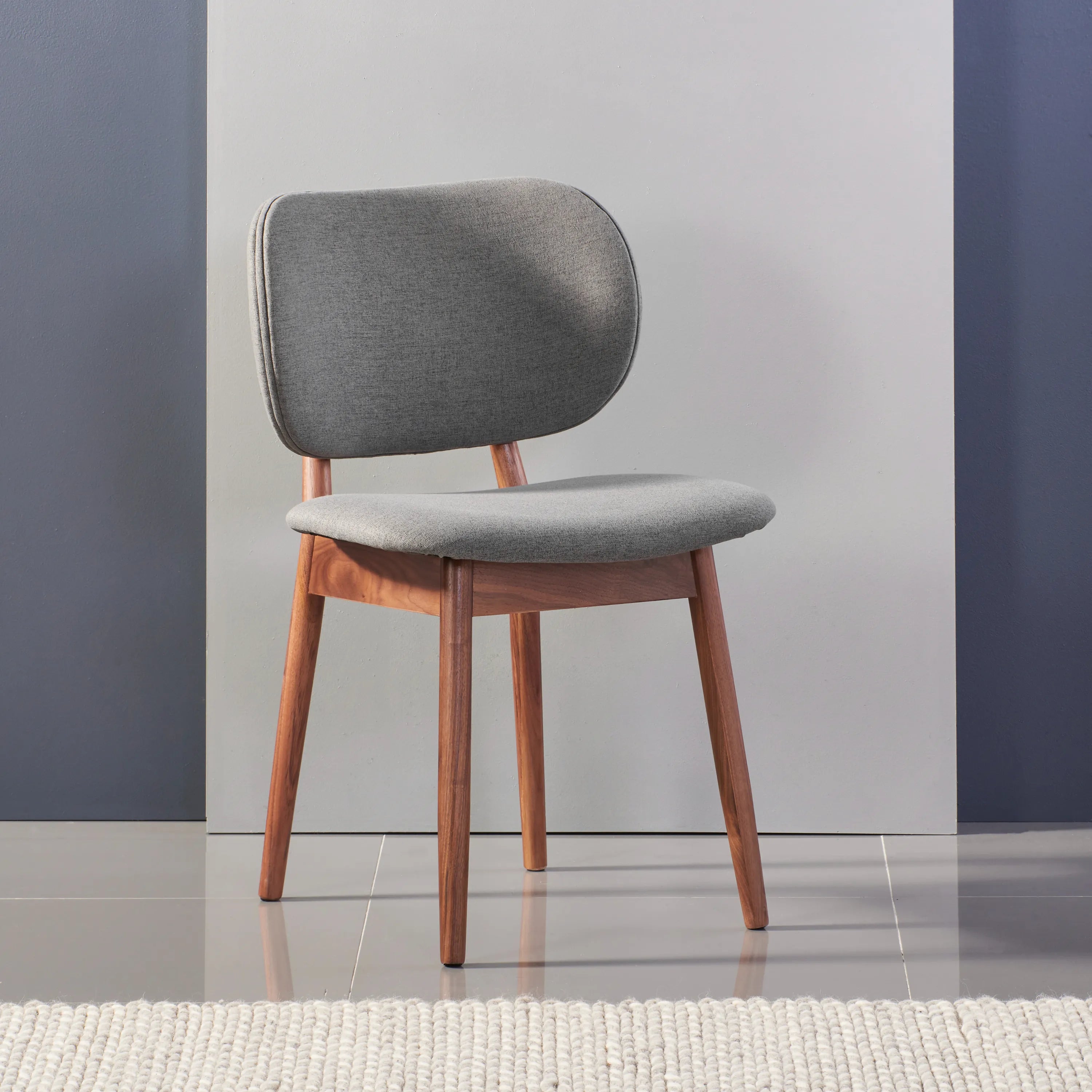 Olivia Dining Chair Graphite Gray Fabric Solid American Walnut