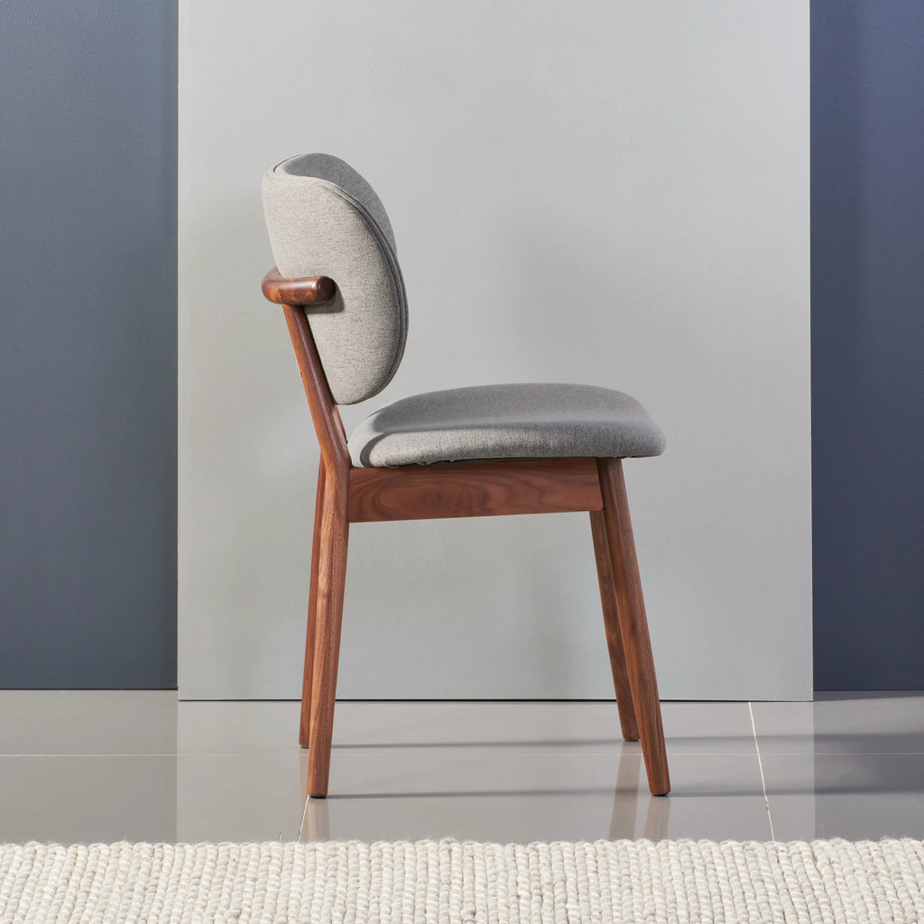 Olivia Dining Chair Graphite Gray Fabric Solid American Walnut
