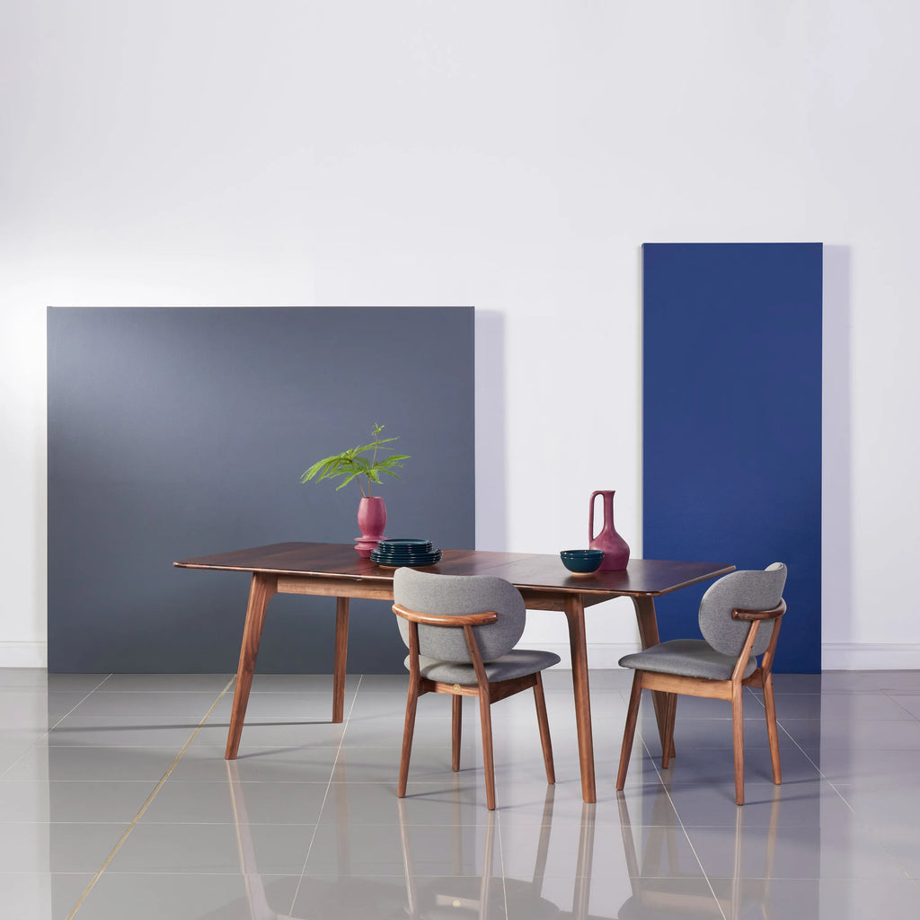 Olivia Dining Chair Graphite Gray Fabric Solid American Walnut