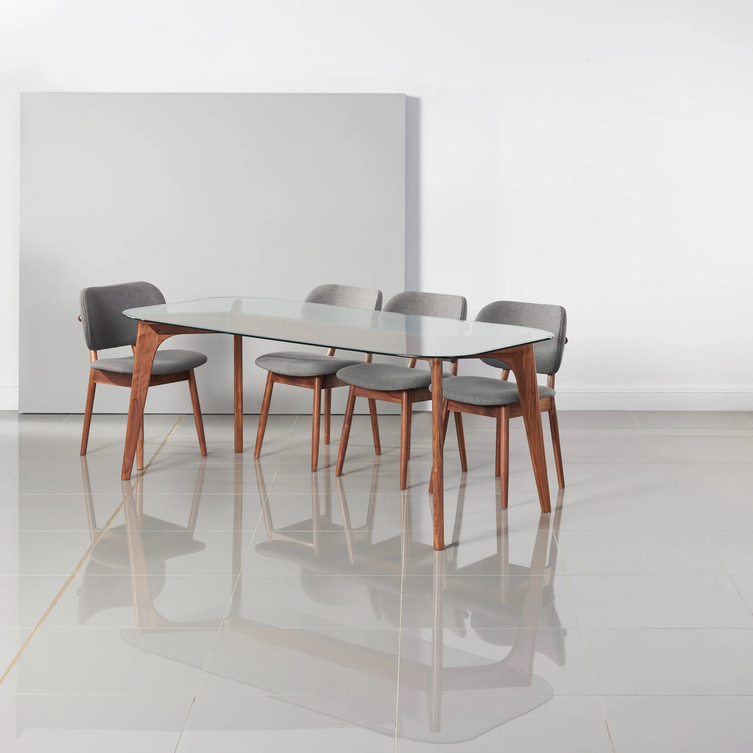 Olivia Dining Chair Graphite Gray Fabric Solid American Walnut