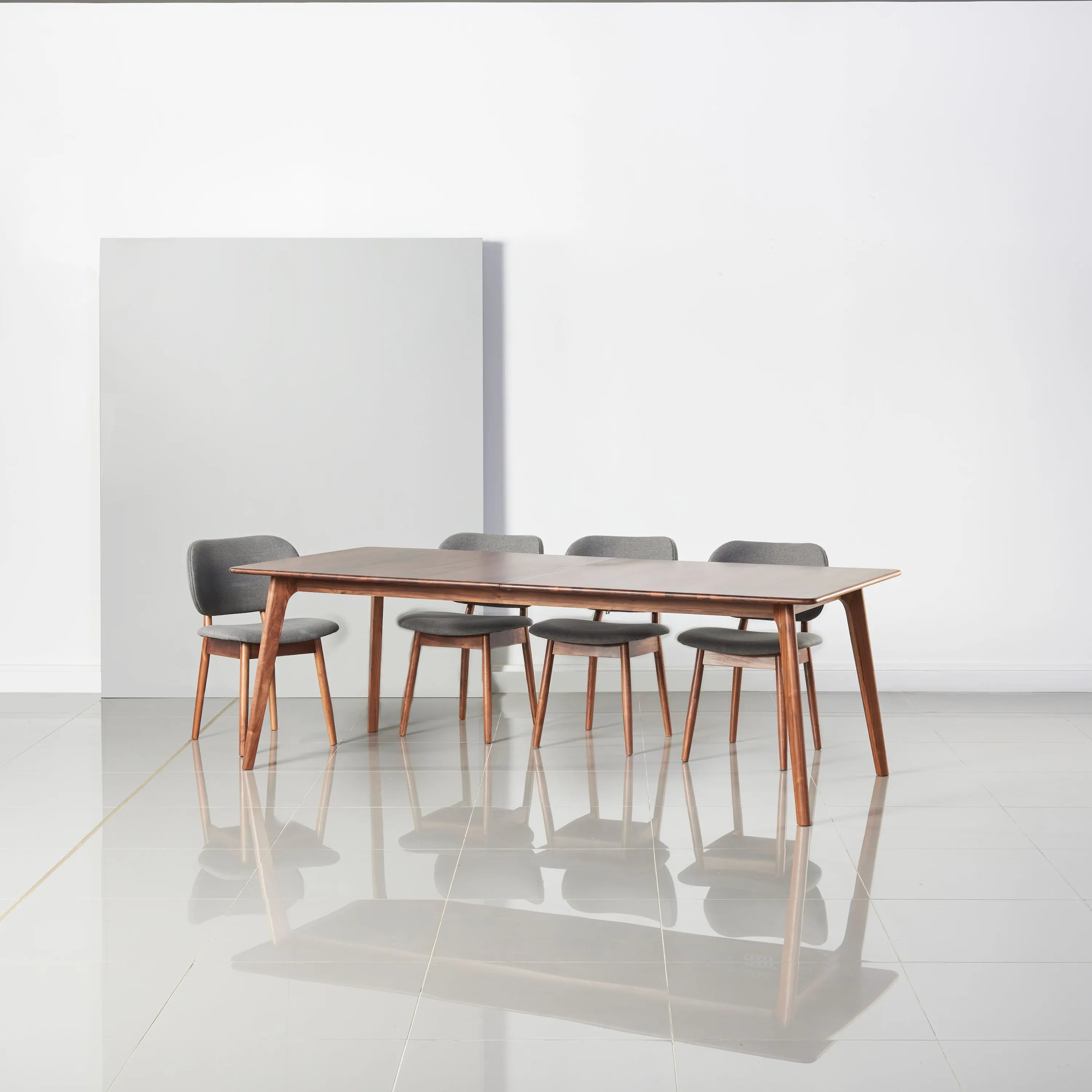 Olivia Dining Chair Graphite Gray Fabric Solid American Walnut