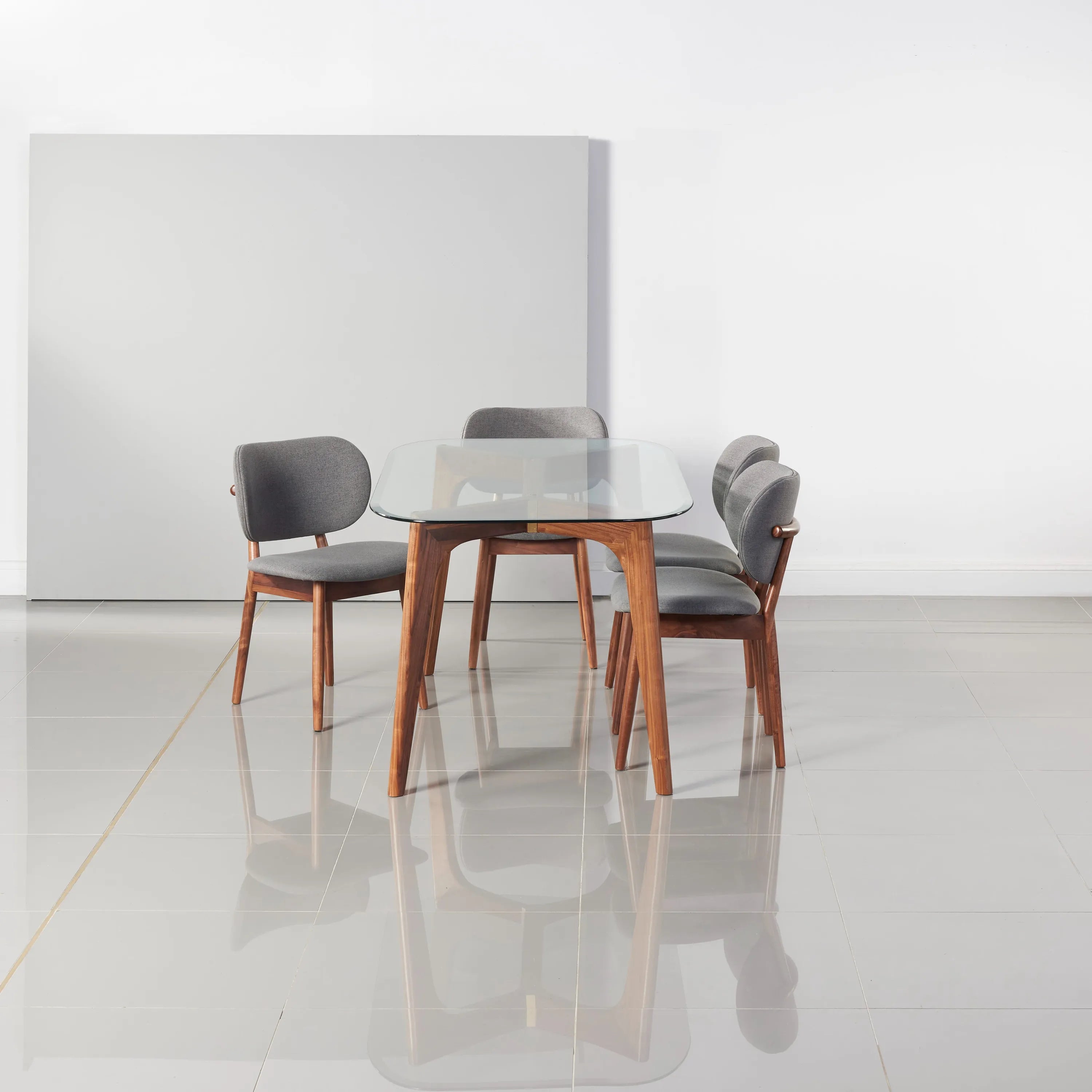 Olivia Dining Chair Graphite Gray Fabric Solid American Walnut