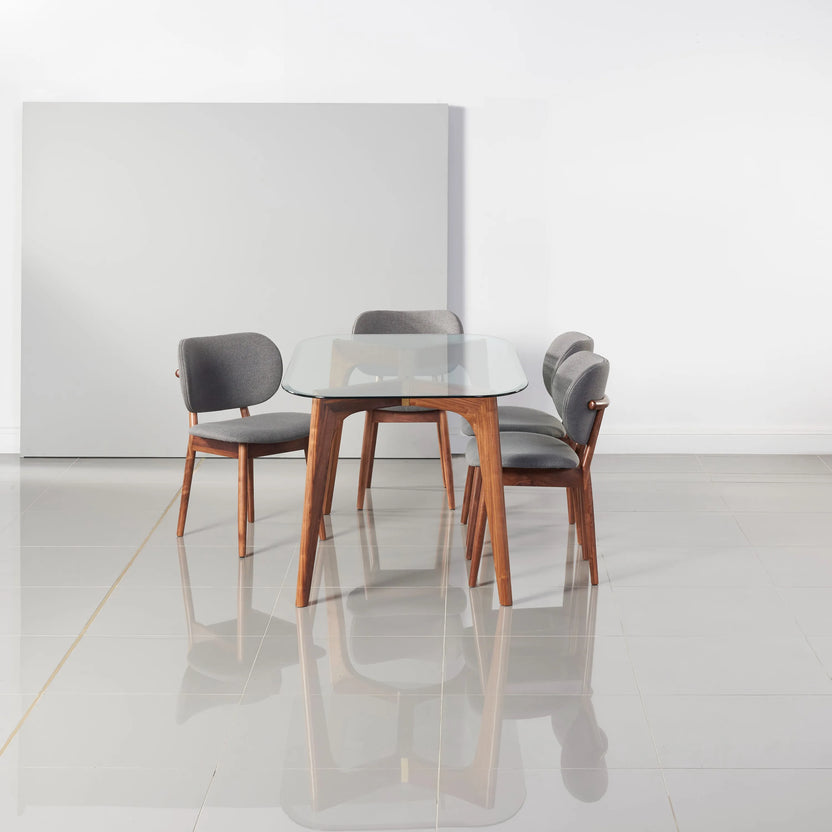 Olivia Dining Chair Graphite Gray Fabric Solid American Walnut