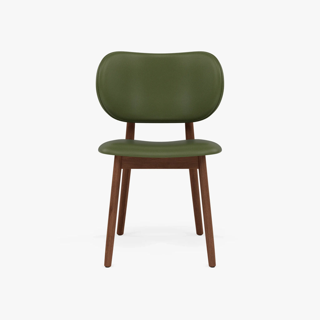 Olivia Dining Chair Green Leather Solid American Walnut