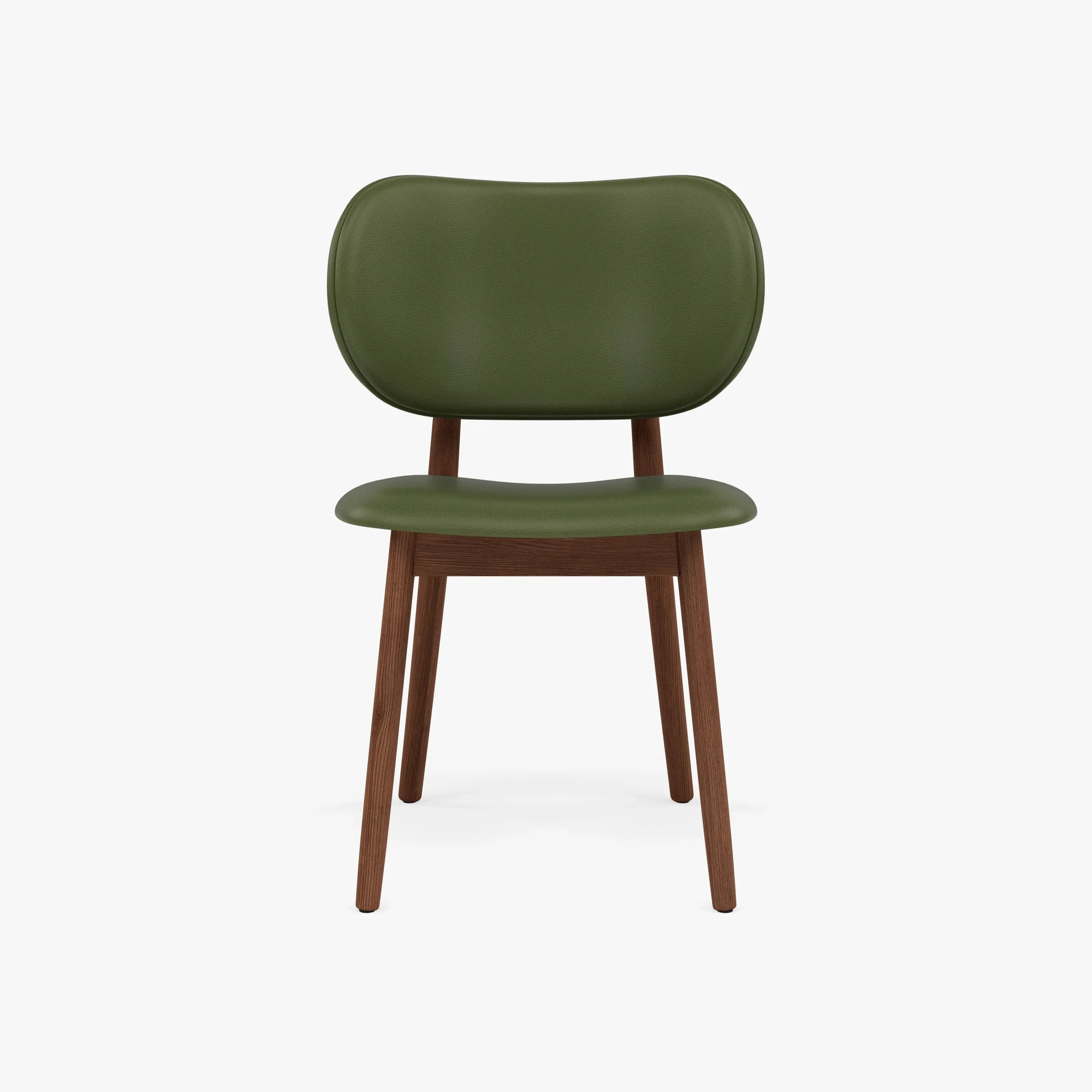 Olivia Dining Chair Green Leather Solid American Walnut