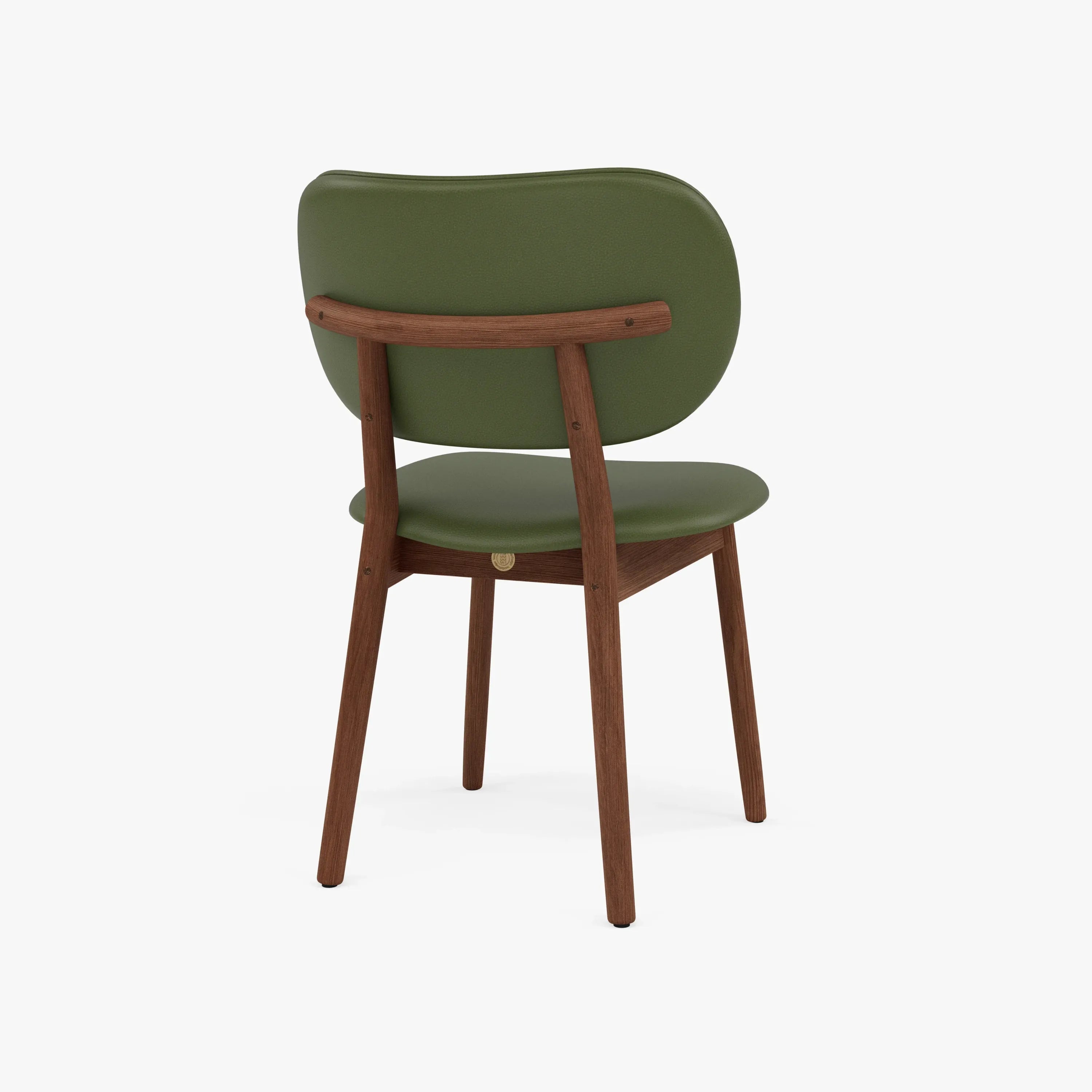 Olivia Dining Chair Green Leather Solid American Walnut