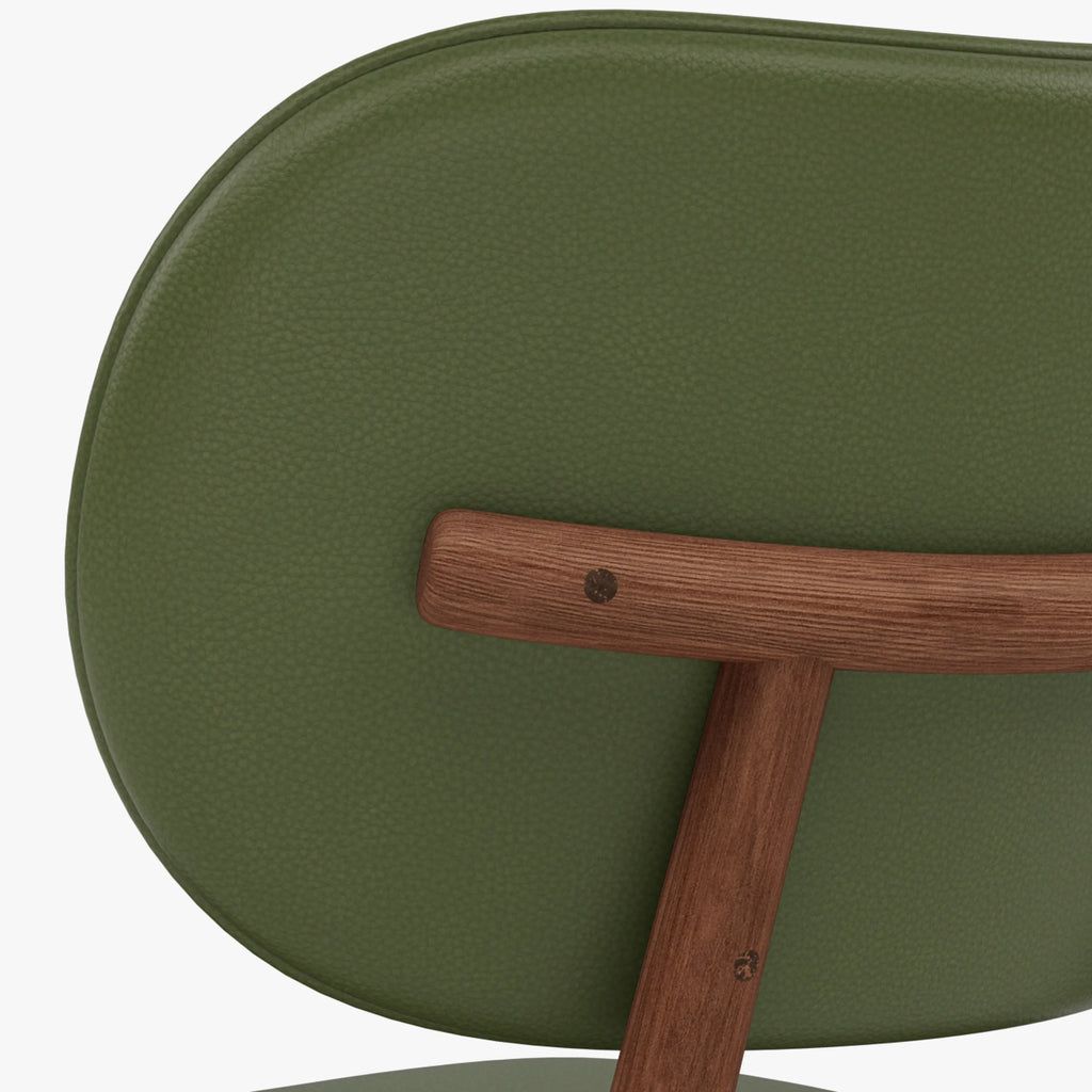 Olivia Dining Chair Green Leather Solid American Walnut