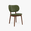 Olivia Dining Chair Green Leather Solid American Walnut