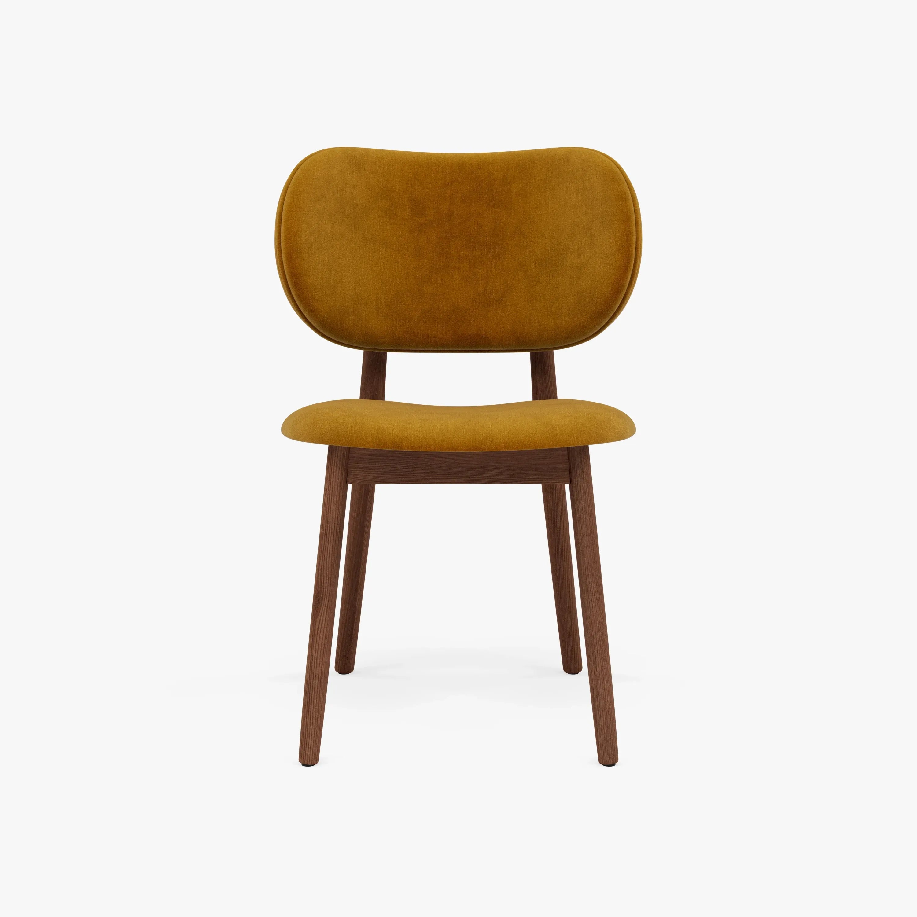Olivia Dining Chair Mustard Velvet Solid American Walnut