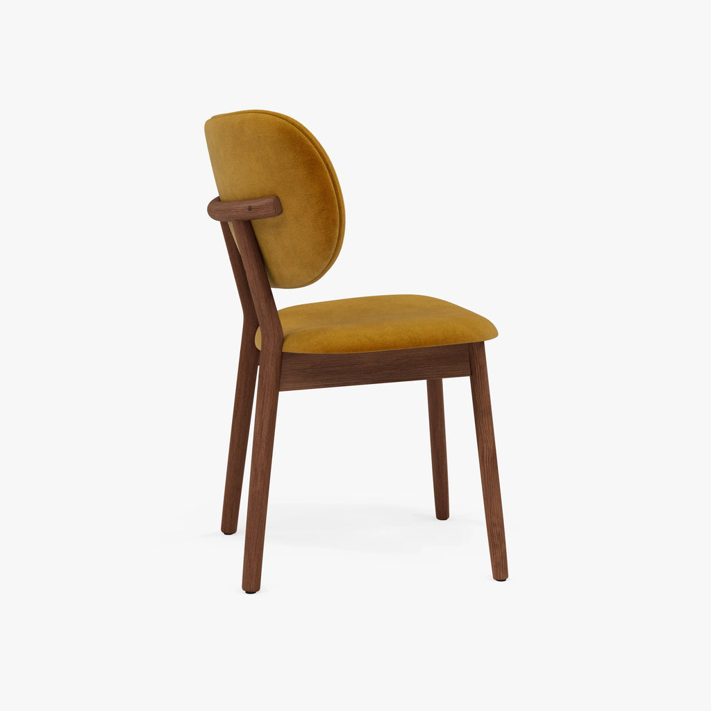 Olivia Dining Chair Mustard Velvet Solid American Walnut