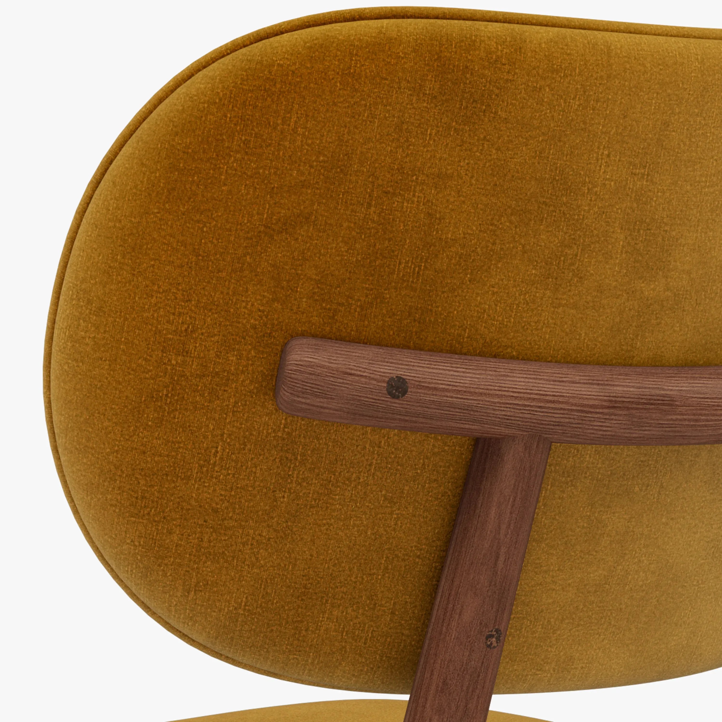 Olivia Dining Chair Mustard Velvet Solid American Walnut