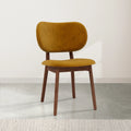 Olivia Dining Chair Mustard Velvet Solid American Walnut