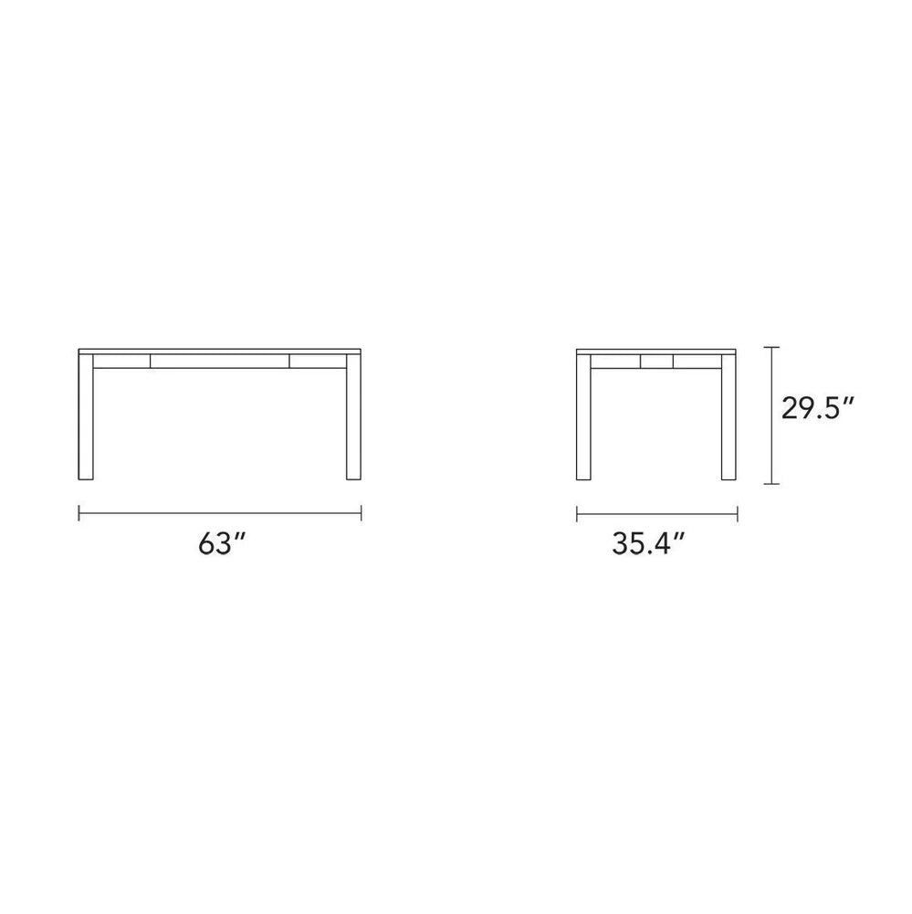 Olivia Dining Table 63" x 35" Solid American Oak