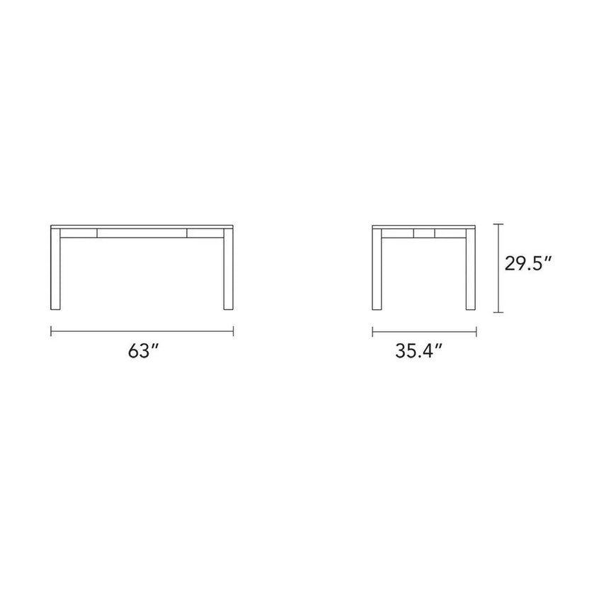 Olivia Dining Table 63" x 35" Solid American Oak
