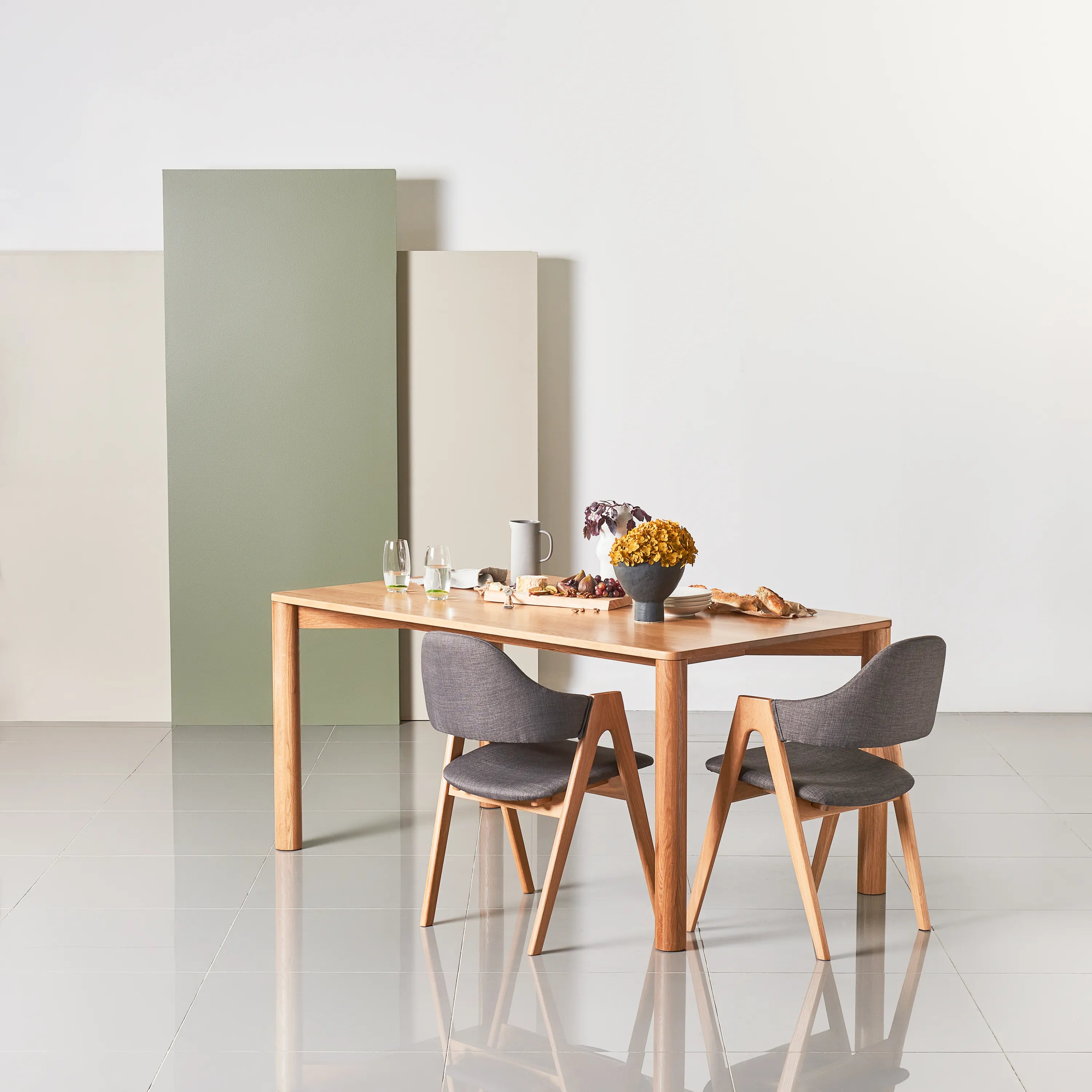 Olivia Dining Table 63" x 35" Solid American Oak