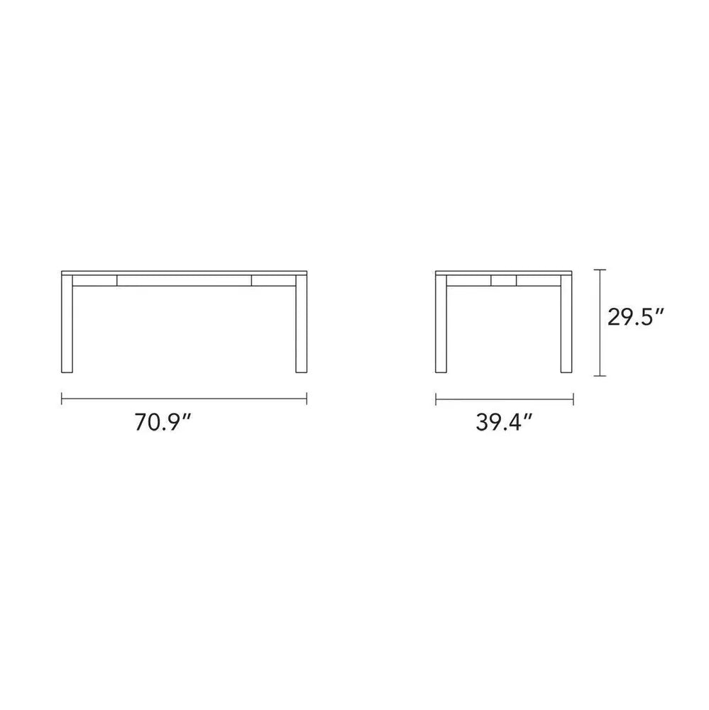 Olivia Dining Table 71" x 39" Solid American Walnut