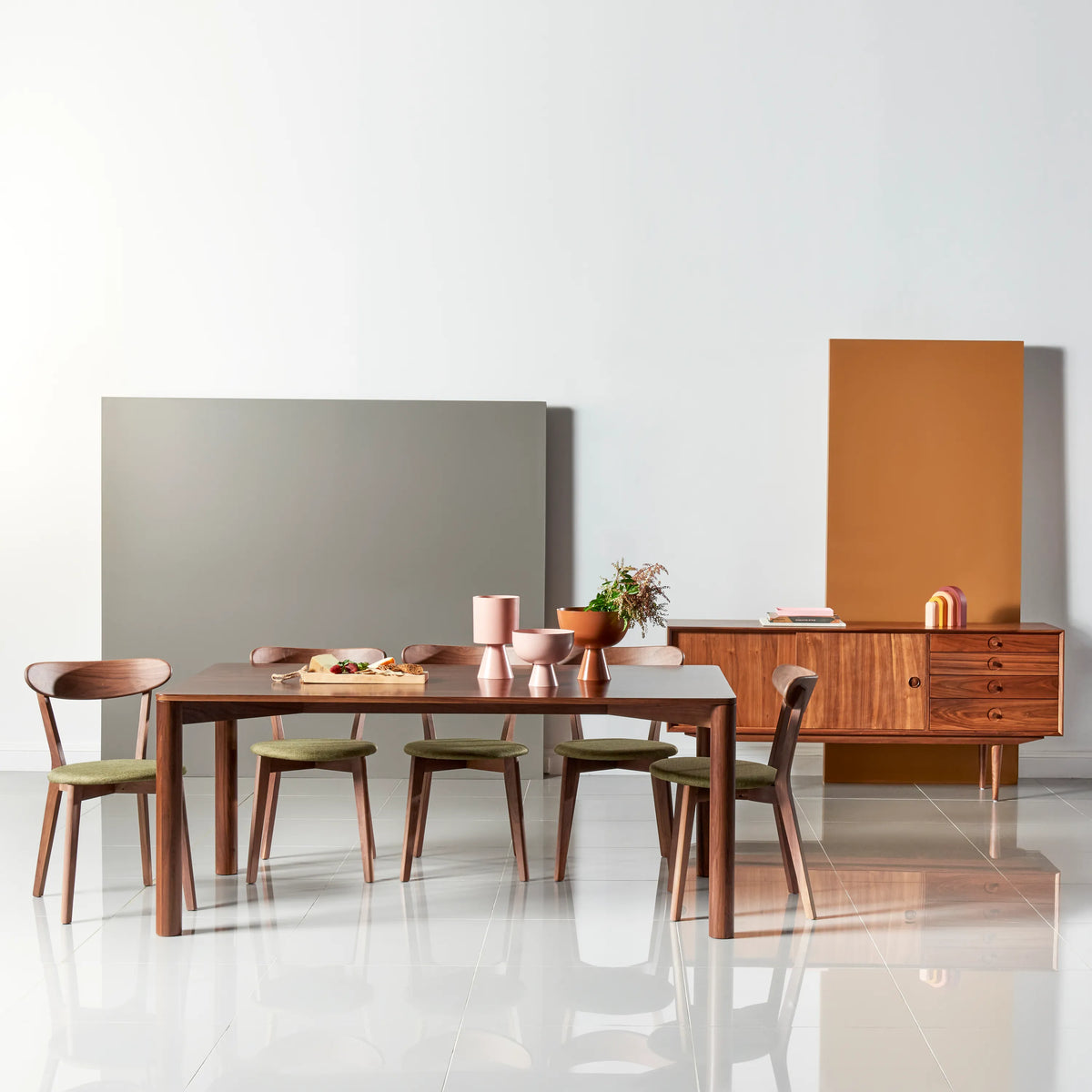 Olivia Dining Table 71" x 39" Solid American Walnut