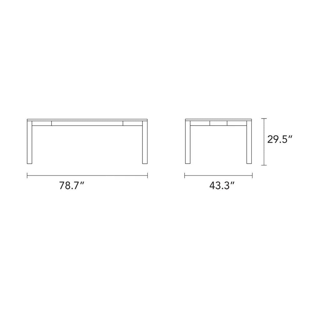 Olivia Dining Table 79" x 43" Solid American Oak