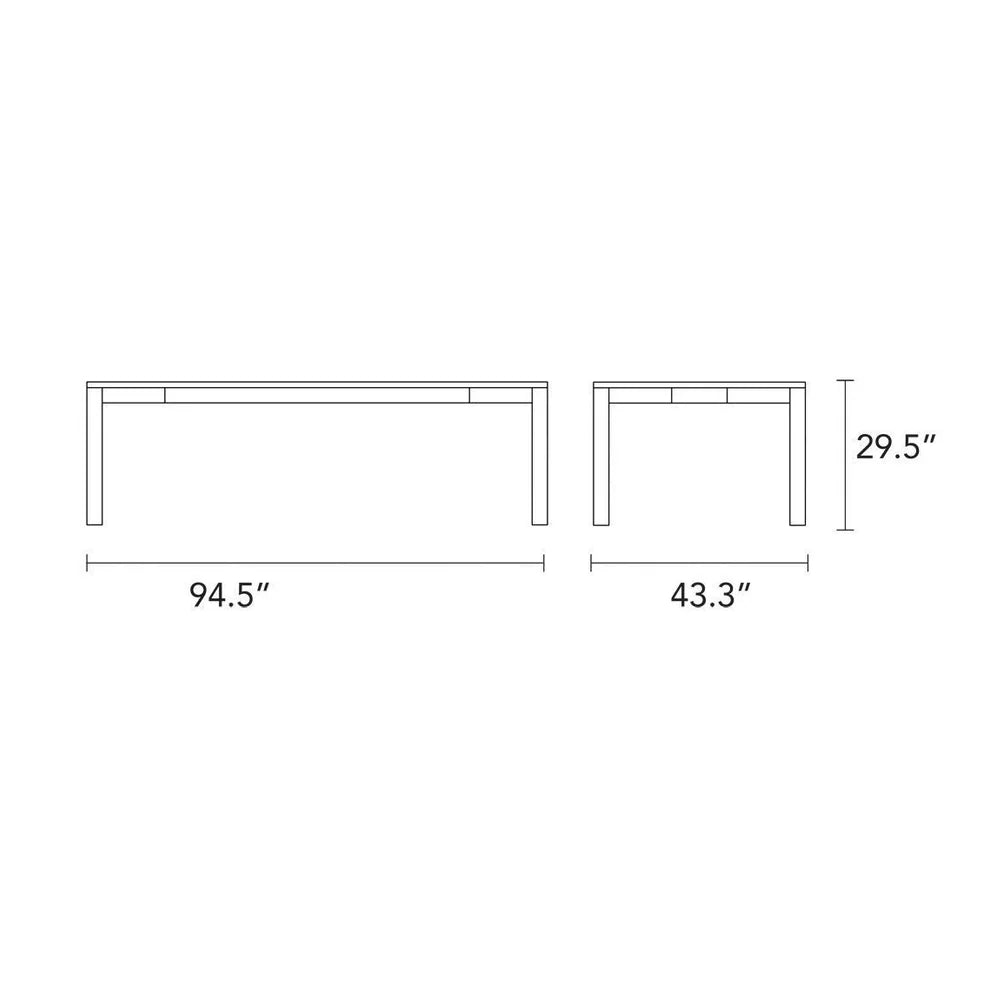 Olivia Dining Table 95" x 43" Solid American Oak