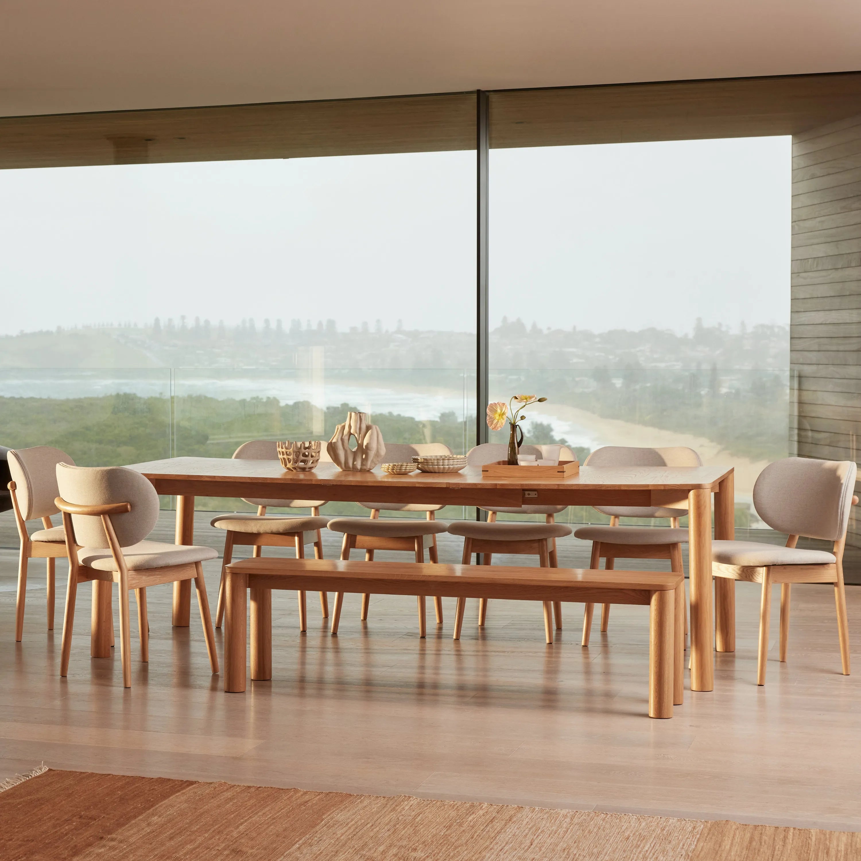 Otto Dining Table Extendable 75-95" x 39" Solid American Oak