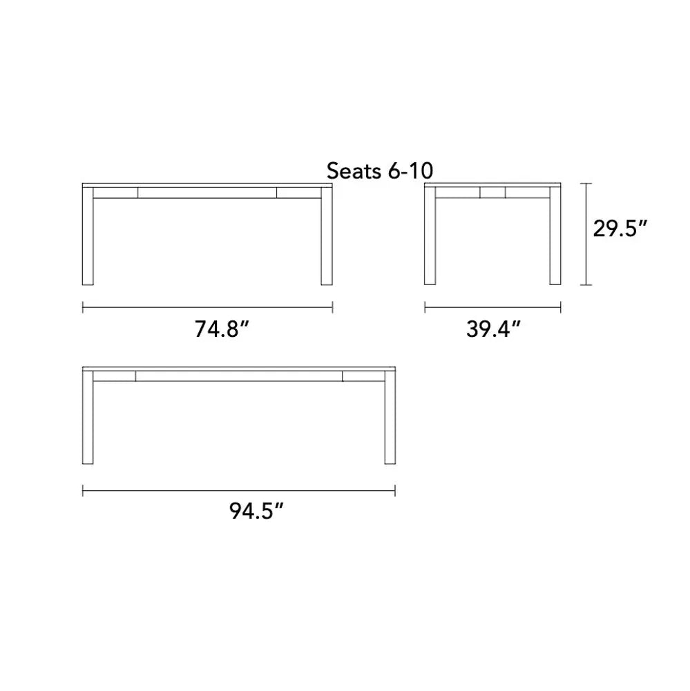 Otto Dining Table Extendable 75-95" x 39" Solid American Oak