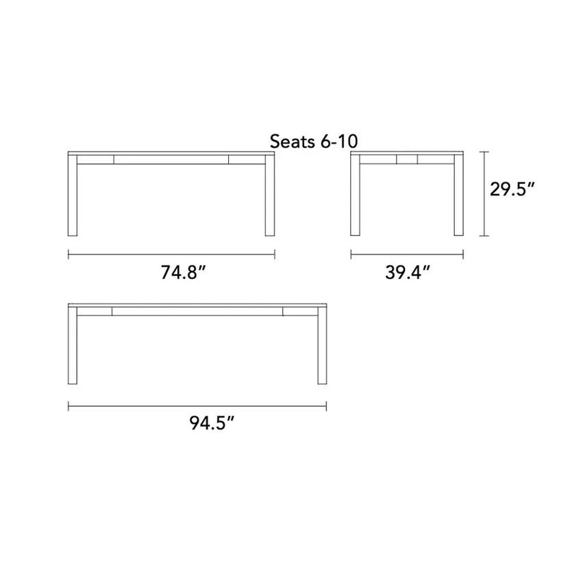 Otto Dining Table Extendable 75-95" x 39" Solid American Oak