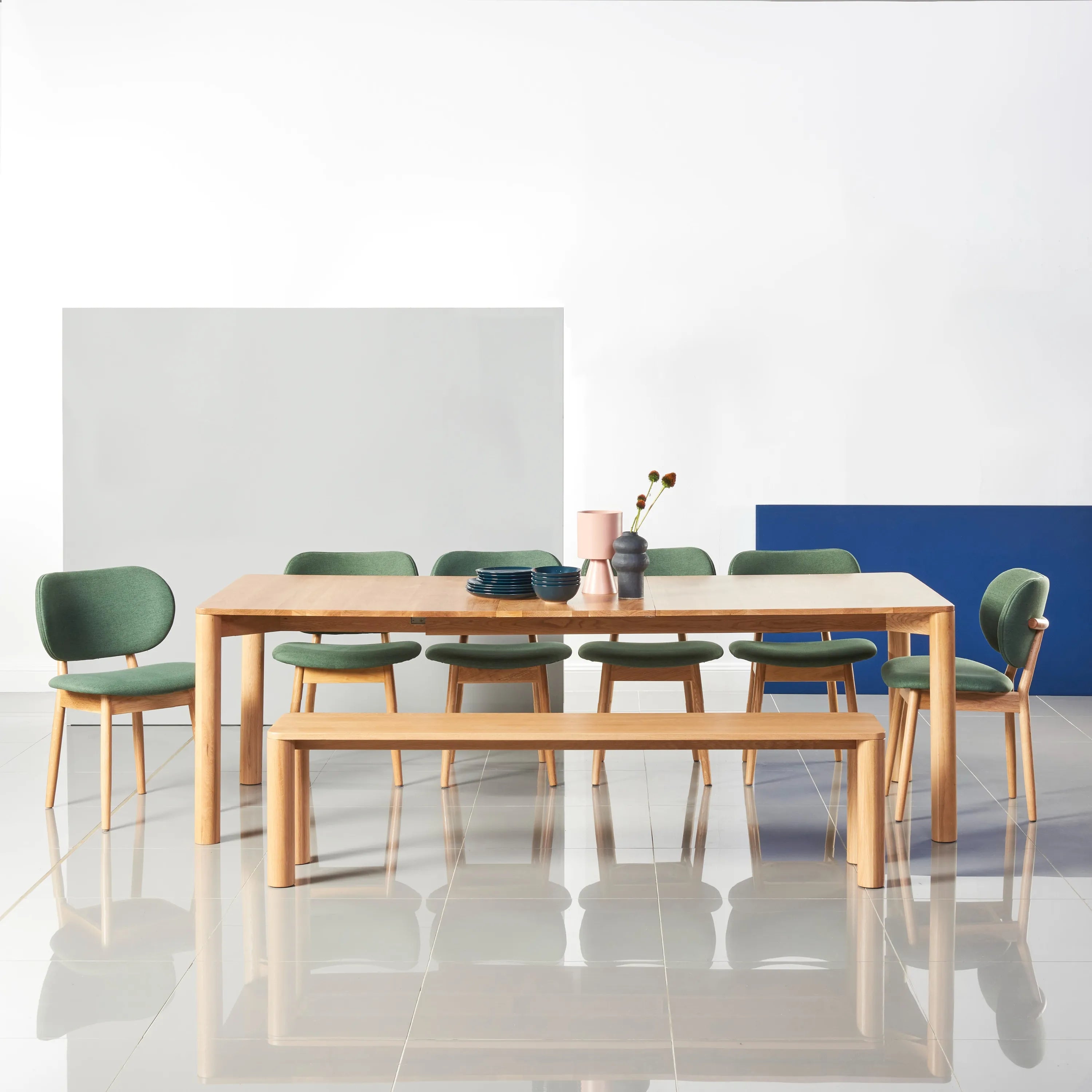 Otto Dining Table Extendable 75-95" x 39" Solid American Oak