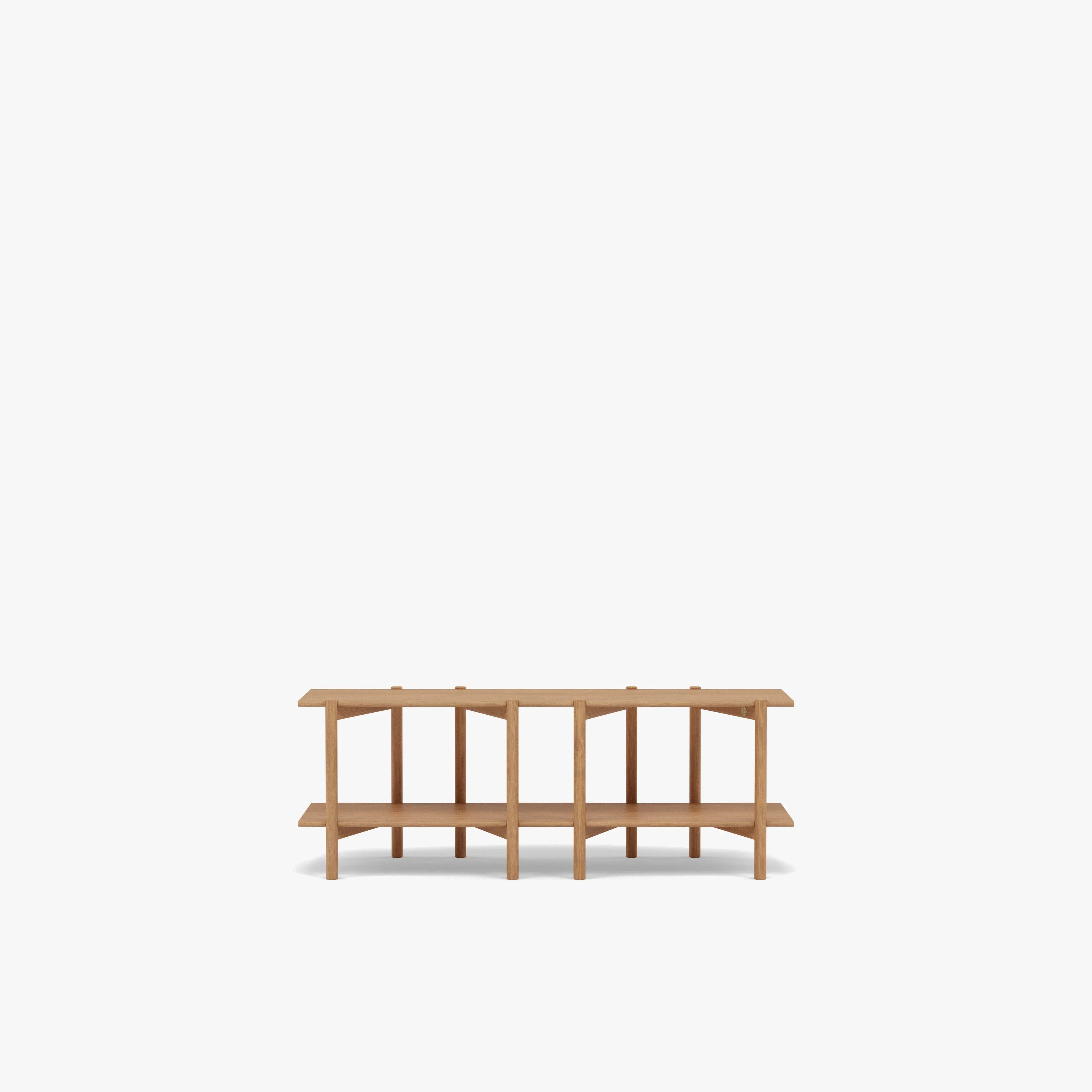 Olivia Modular Shelf Double 57" x 14" x 21" Solid American Oak
